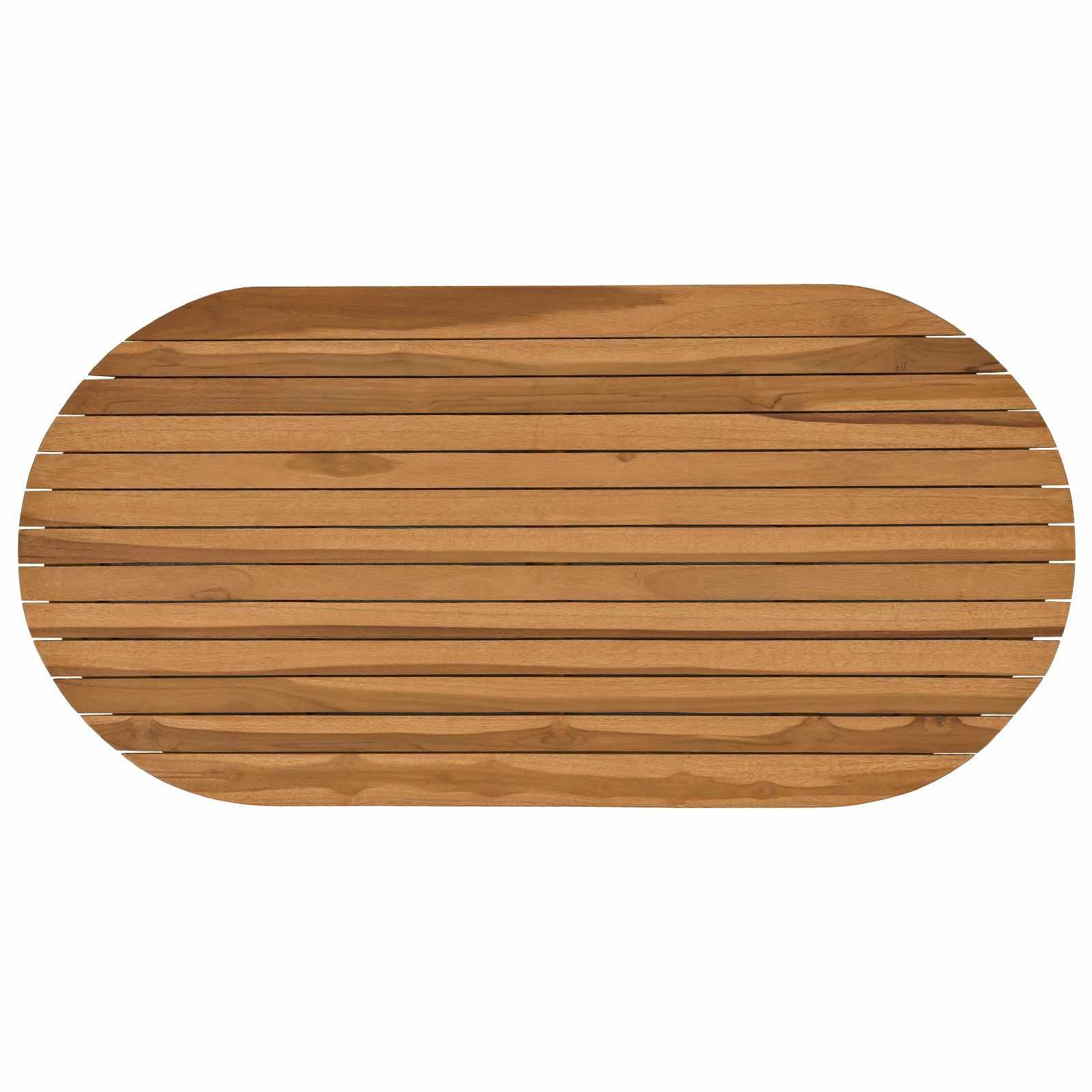 Plateau de table 100 x 50 x 3,5 cm ovale Bois de teck massif - XIOS