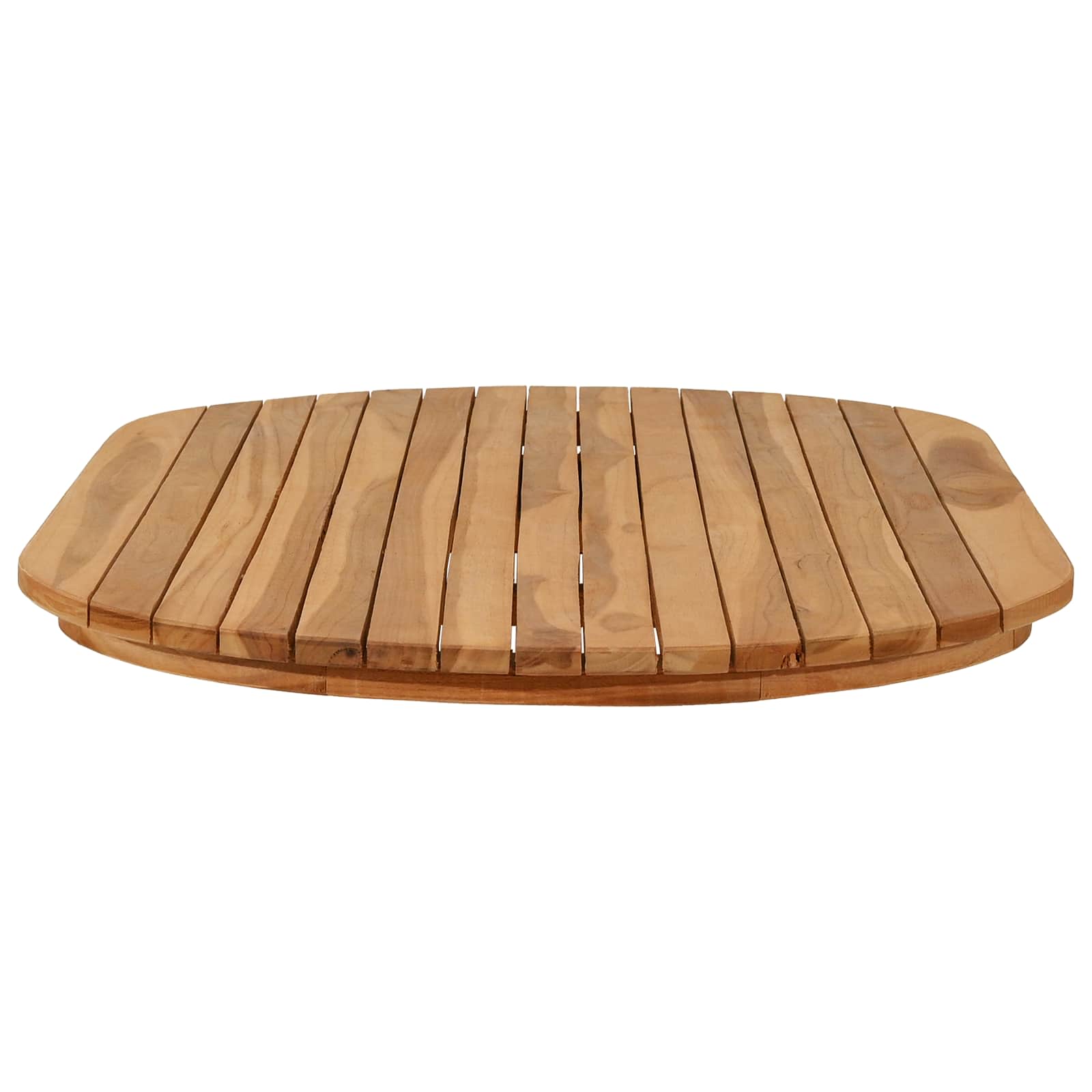 Plateau de table 110 x 55 x 3,5 cm ovale Bois de teck massif - XIOS