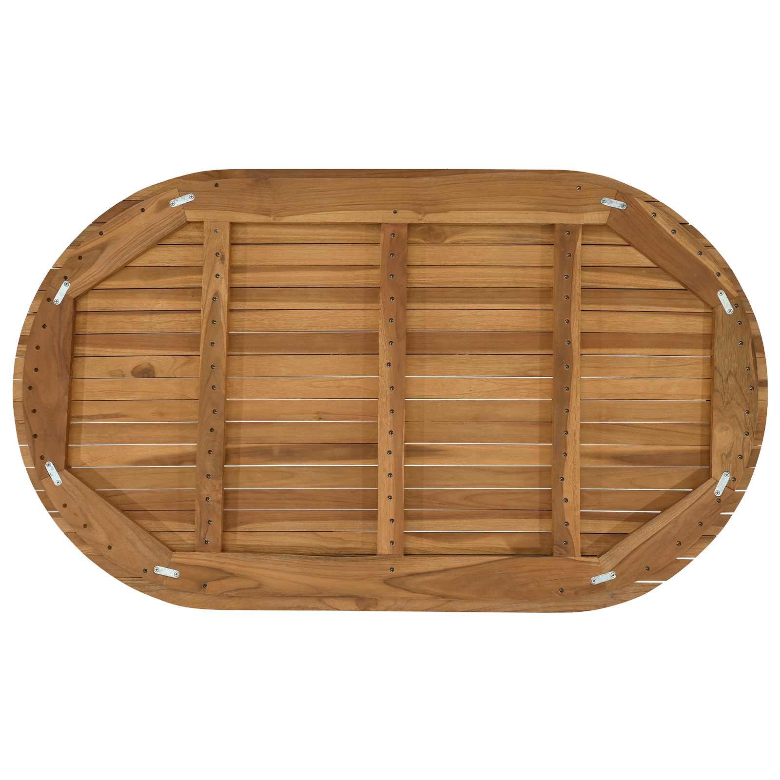 Plateau de table 120 x 70 x 3,5 cm ovale Bois de teck massif - XIOS