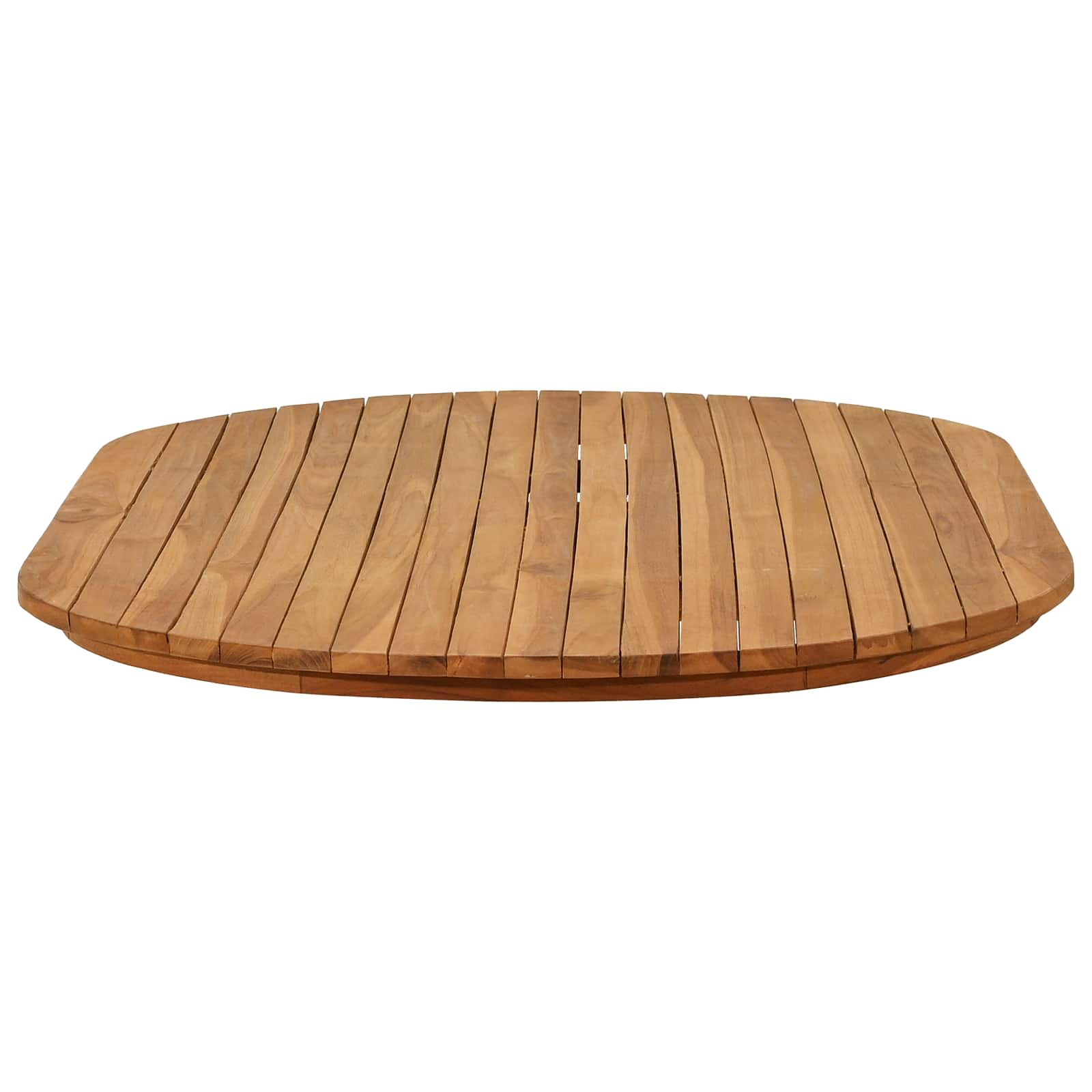Plateau de table 120 x 70 x 3,5 cm ovale Bois de teck massif - XIOS