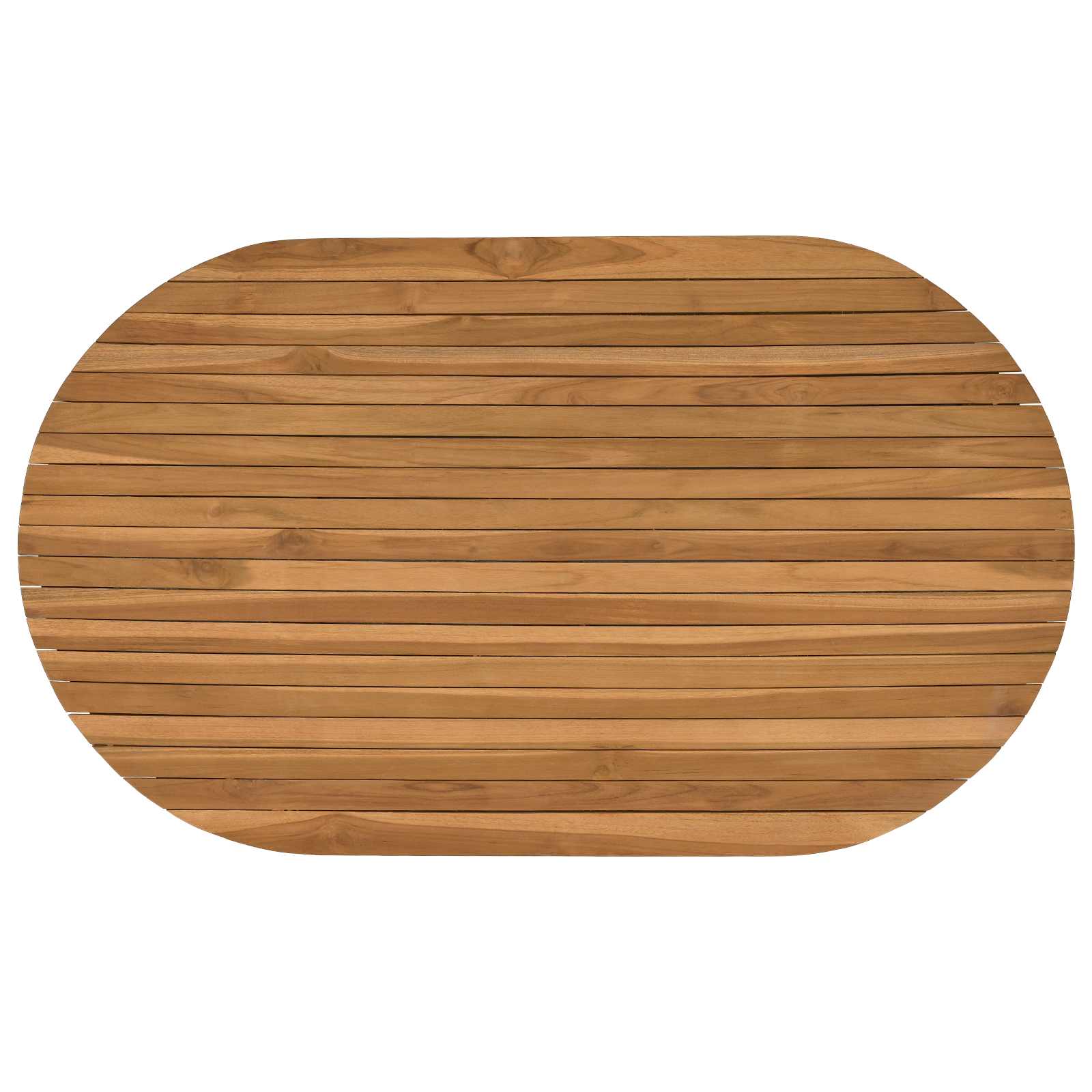 Plateau de table 120 x 70 x 3,5 cm ovale Bois de teck massif - XIOS