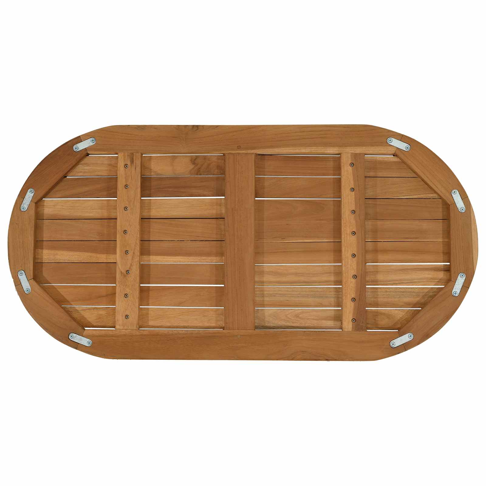 Plateau de table 80 x 40 x 2,5 cm ovale Bois de teck massif - XIOS