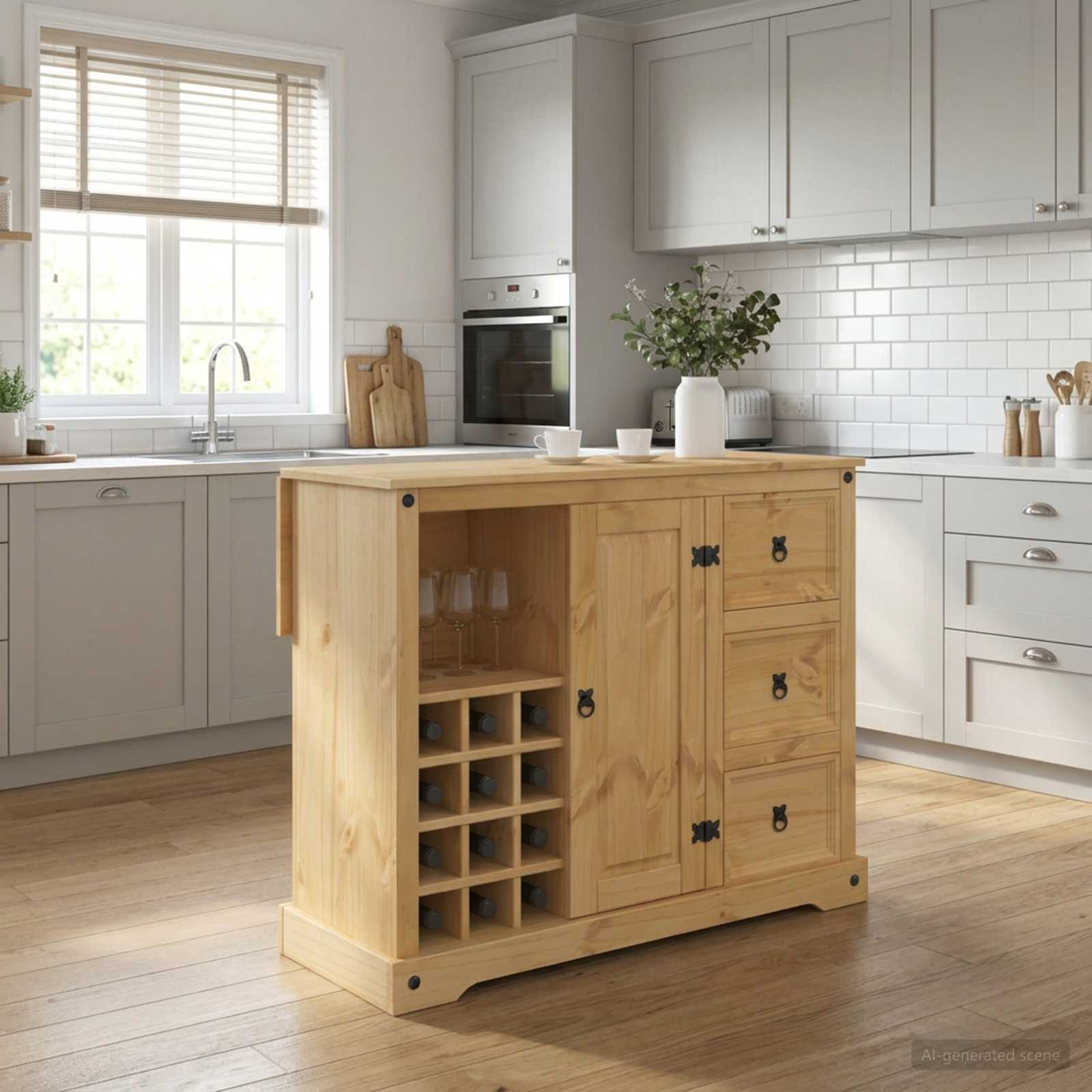 Rangement de cuisine Cire de Miel 112 x 70 x 91,5 cm Pin massif - XIOS