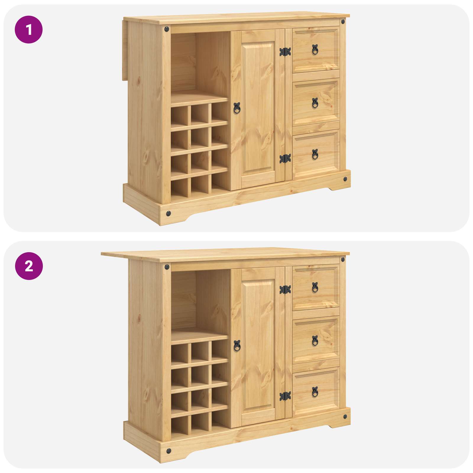 Rangement de cuisine Cire de Miel 112 x 70 x 91,5 cm Pin massif - XIOS