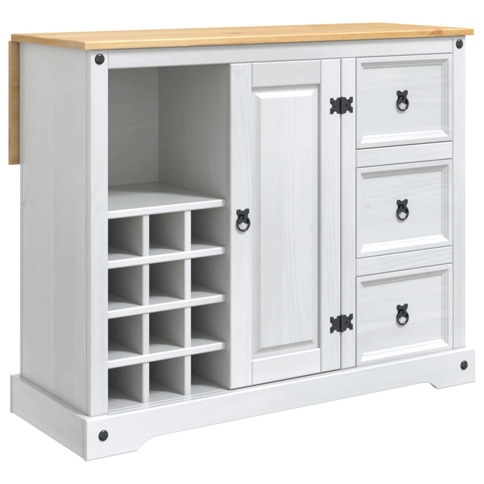 Rangement de cuisine Blanc et Cire de Miel 112 x 70 x 91,5 cm - XIOS