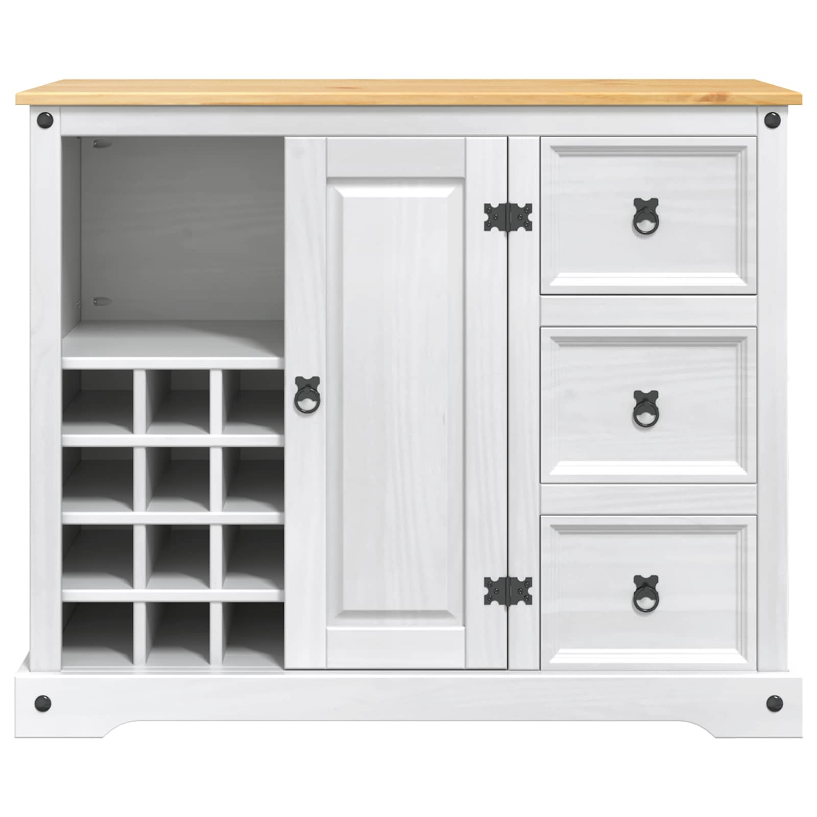 Rangement de cuisine Blanc et Cire de Miel 112 x 70 x 91,5 cm - XIOS