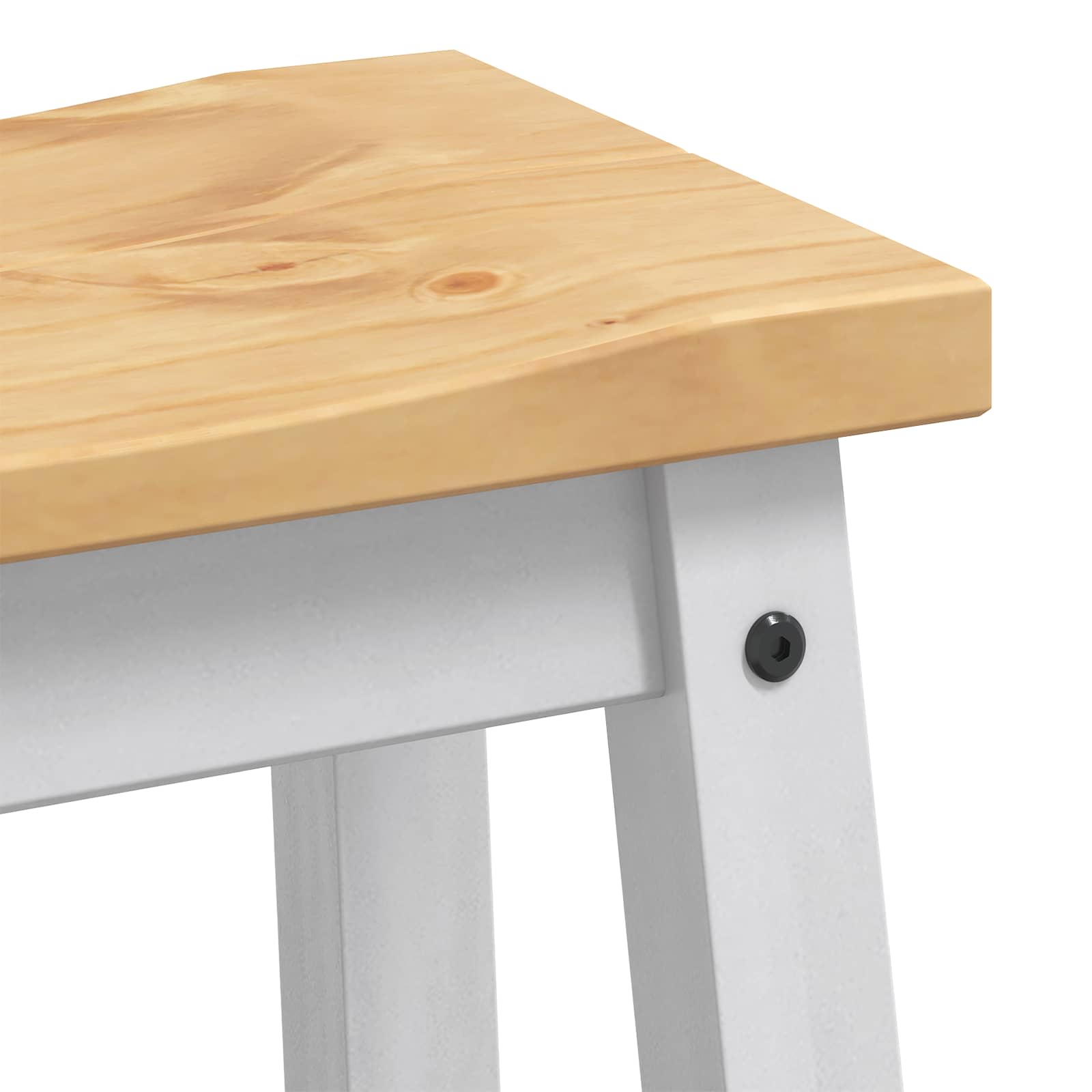 Tabouret de bar 2 pcs Blanc et Cire de Miel 44 x 30 x 63 cm