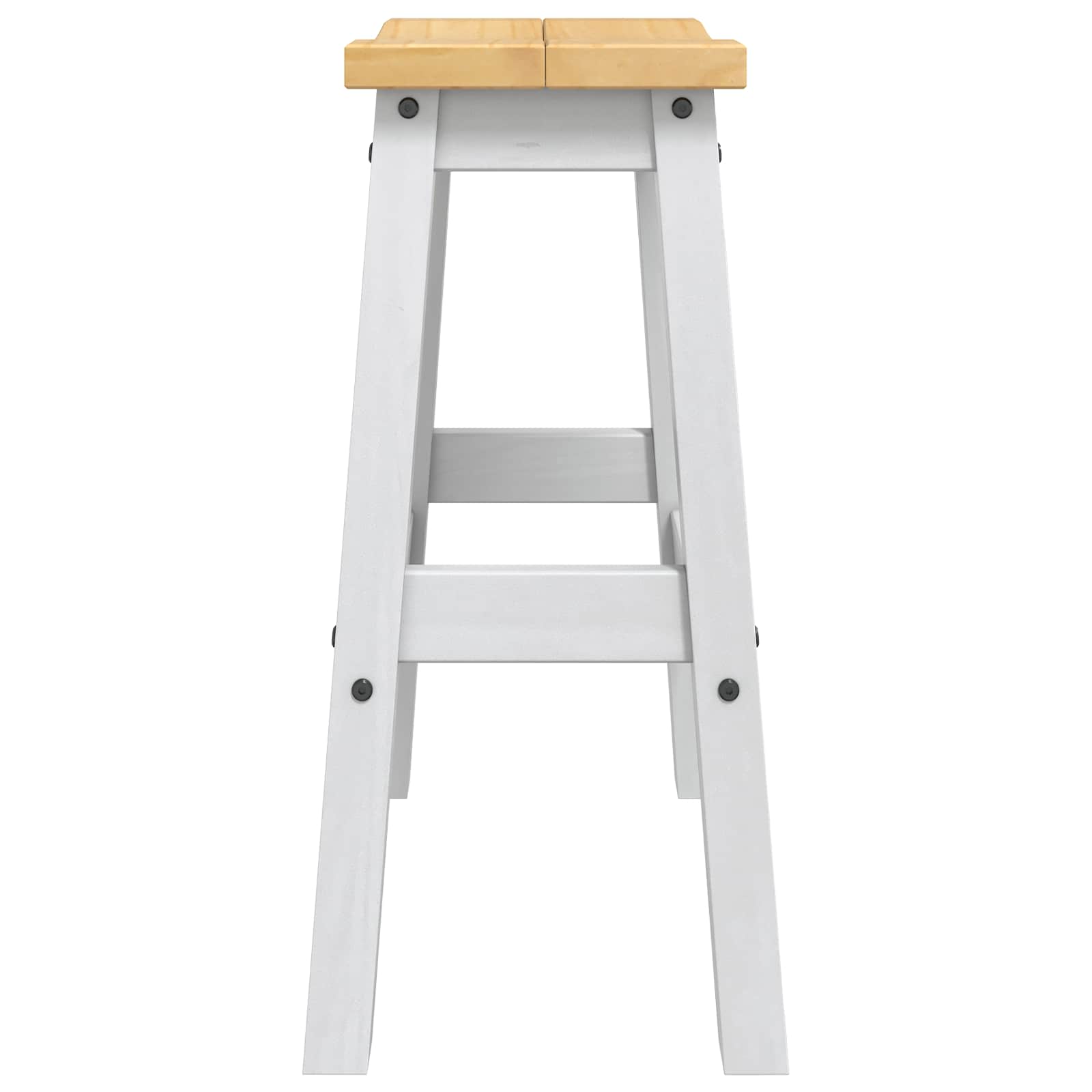 Tabouret de bar 2 pcs Blanc et Cire de Miel 44 x 30 x 63 cm