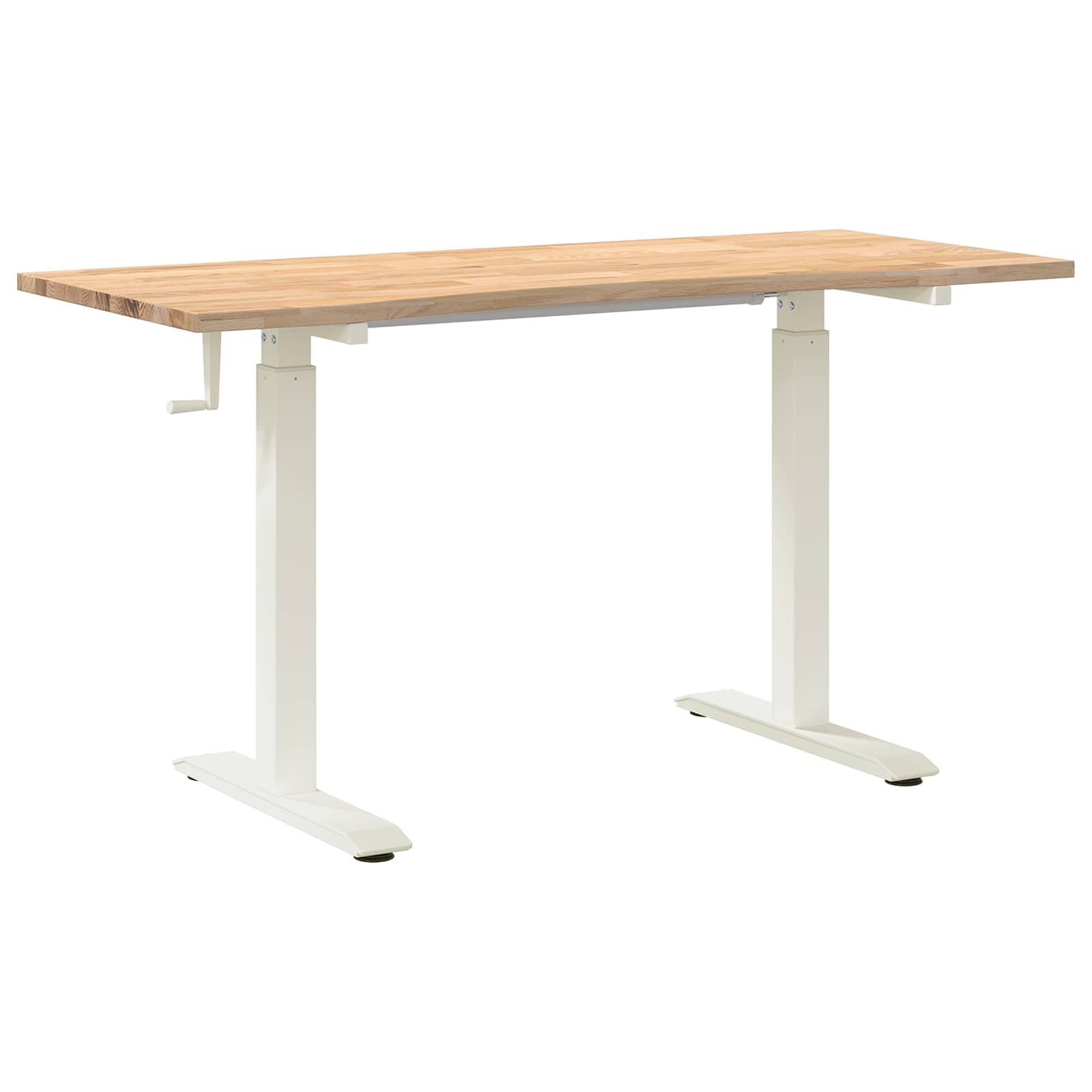 Bureau Blanc et Naturel 140 x 60 cm Bois de chêne massif