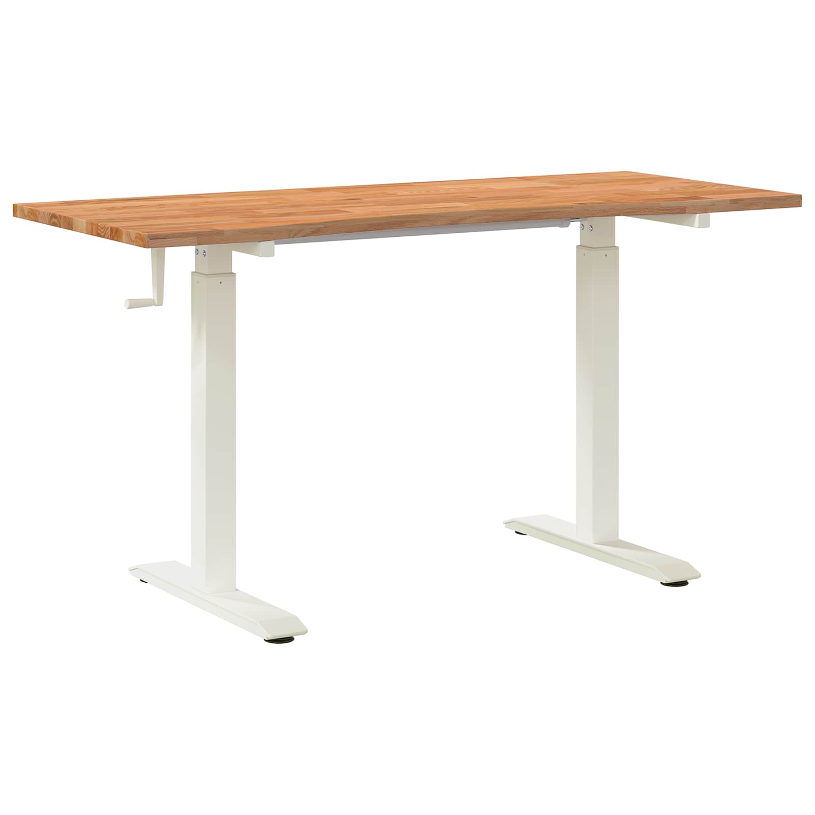 Bureau Blanc et Brun Clair 140 x 60 cm Bois de chêne massif - XIOS