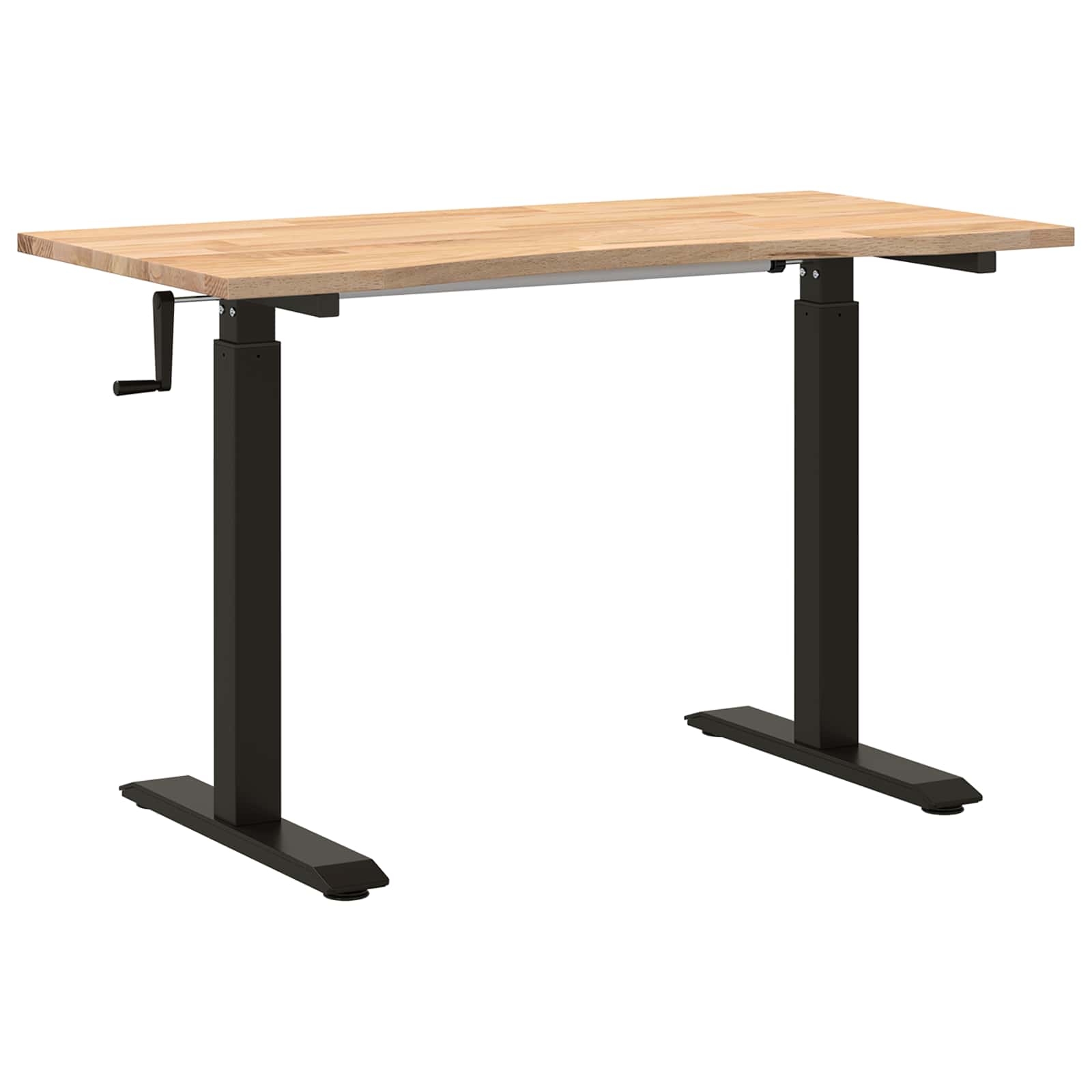 Bureau Noir et naturel 120 x 60 cm Bois de chêne massif