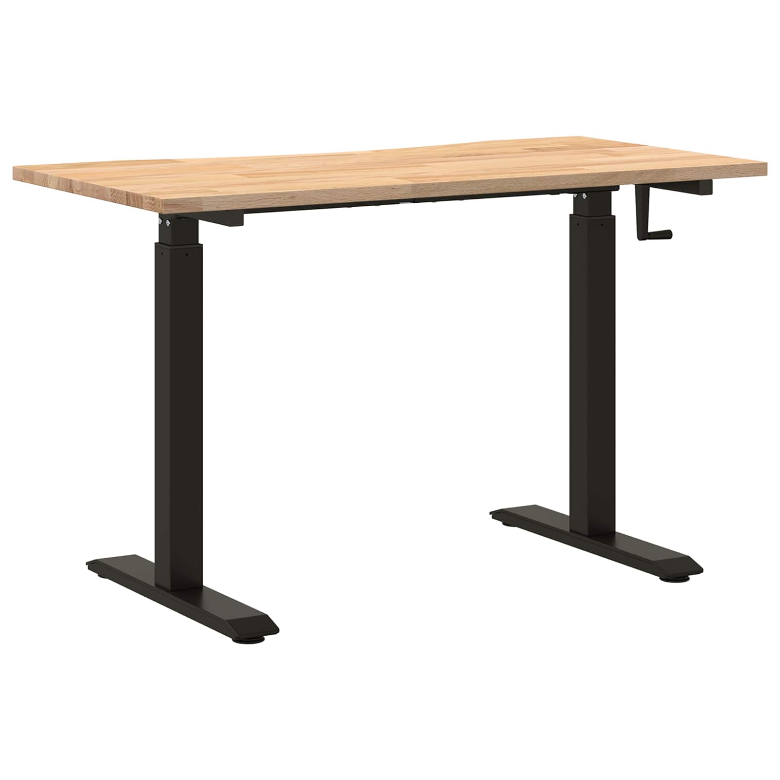 Bureau Noir et naturel 120 x 60 cm Bois de chêne massif
