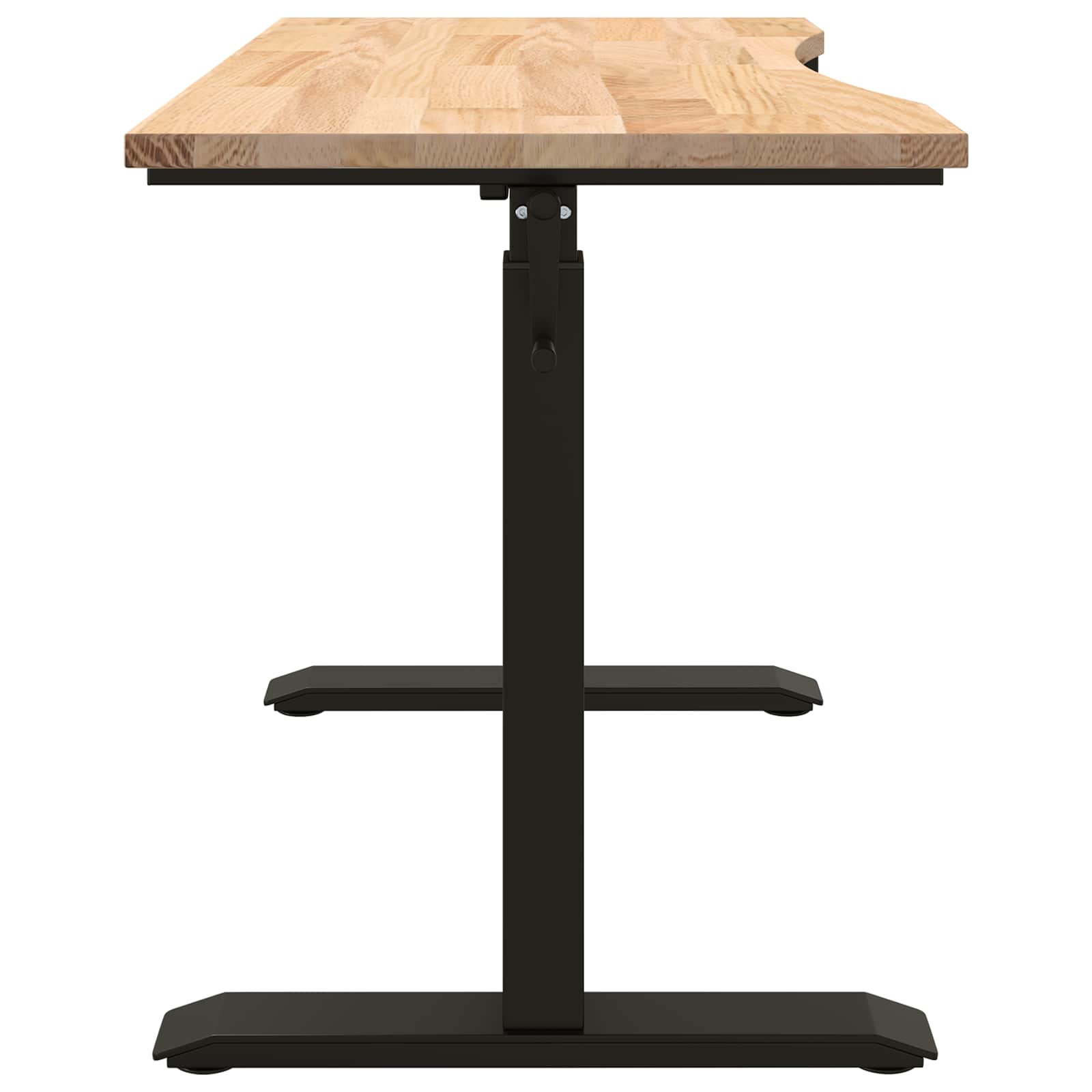 Bureau Noir et naturel 120 x 60 cm Bois de chêne massif