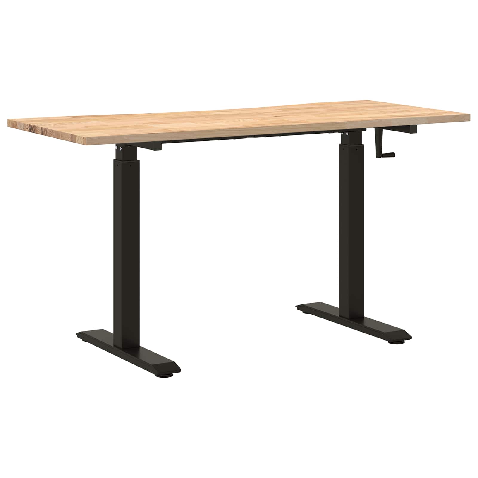 Bureau Noir et naturel 140 x 60 cm Bois de chêne massif - XIOS