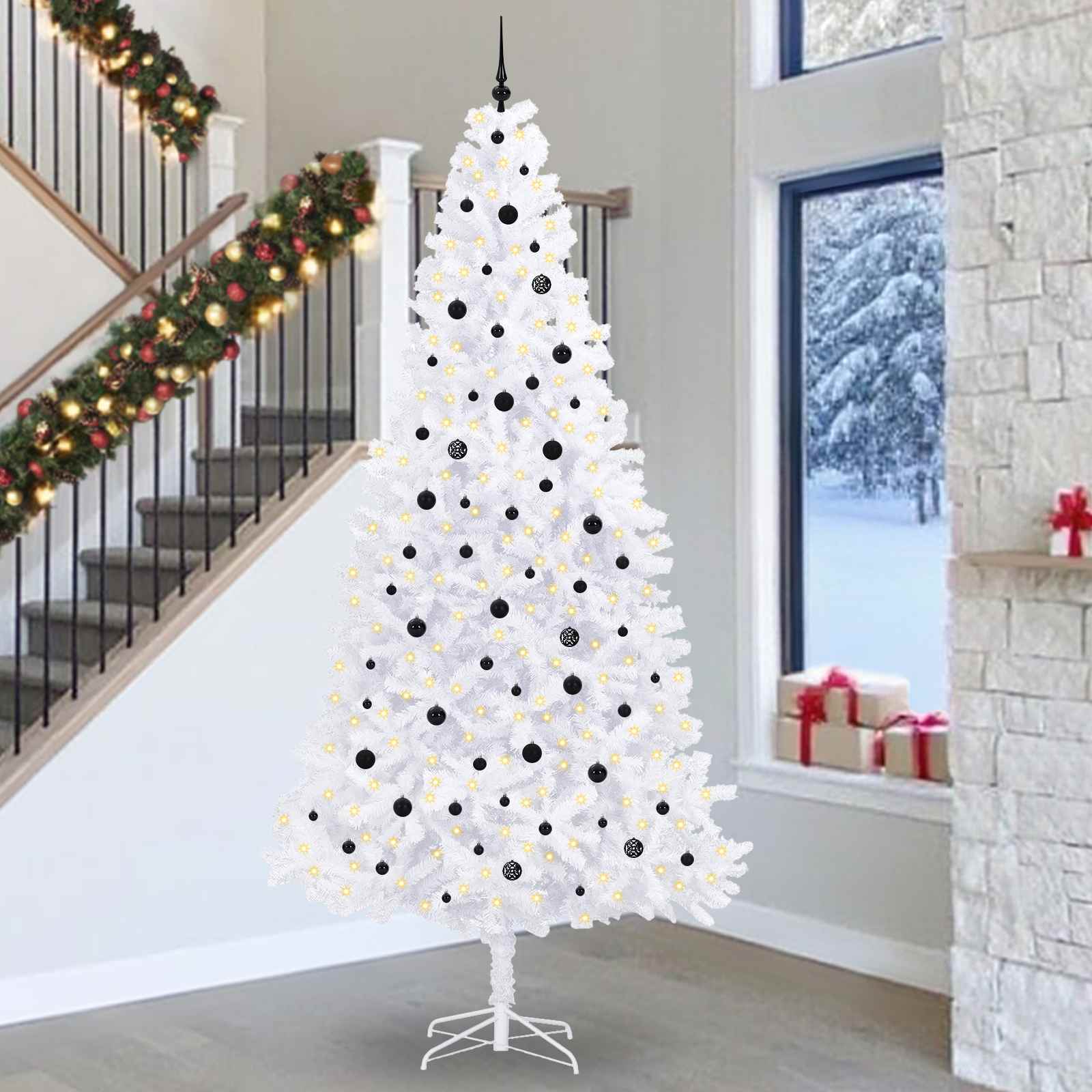 Sapin de Noël artificiel avec 300 LED Blanc 300 cm PVC et Acier - XIOS