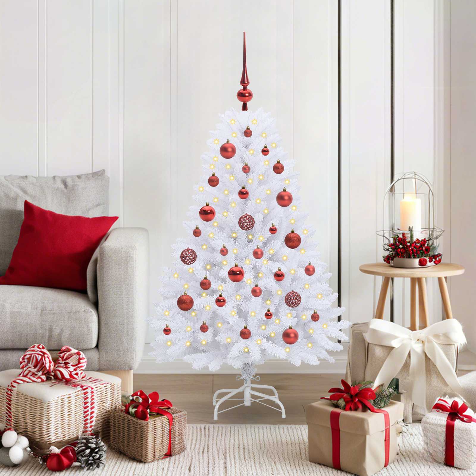 Sapin de Noël Artificiel à Branches Articulées Blanc 120 cm - XIOS