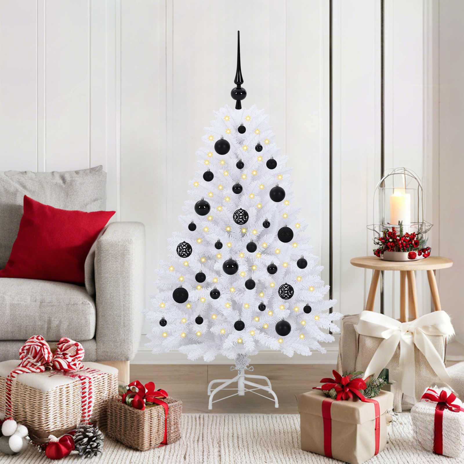 Sapin de Noël Artificiel à Branches Articulées Blanc 120 cm - XIOS