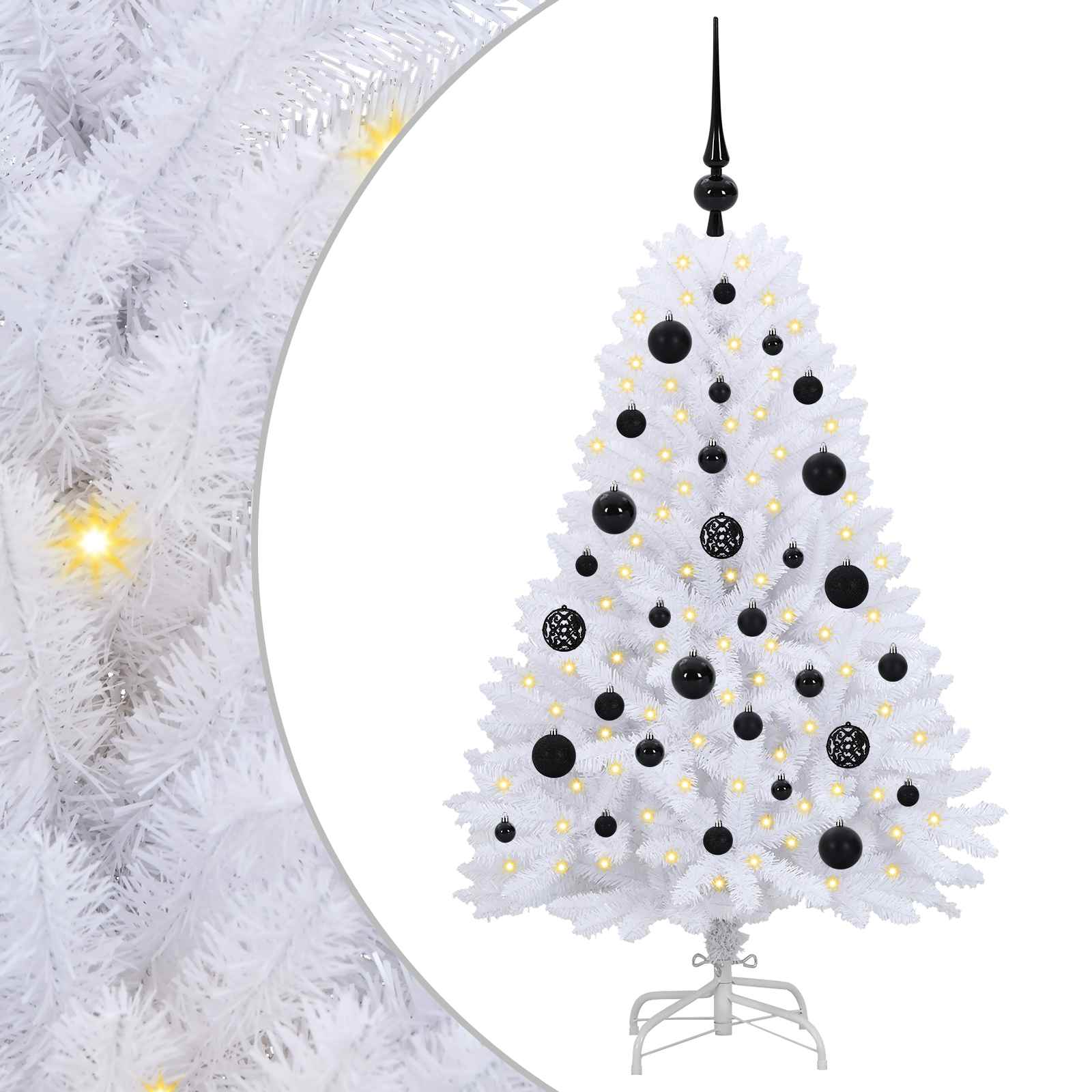 Sapin de Noël Artificiel à Branches Articulées Blanc 120 cm - XIOS