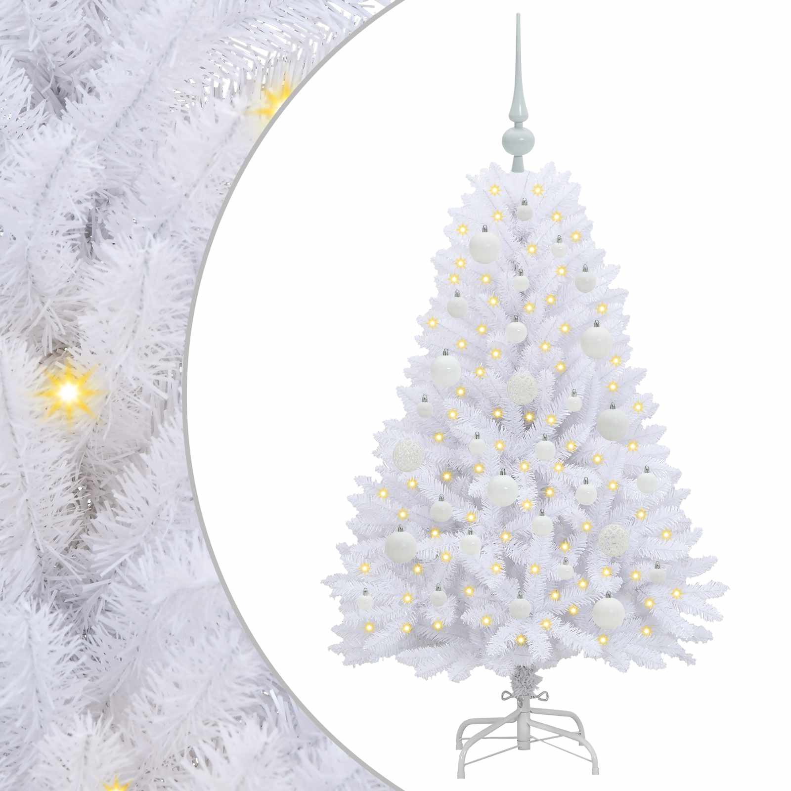Sapin de Noël Artificiel à Branches Articulées Blanc 120 cm - XIOS