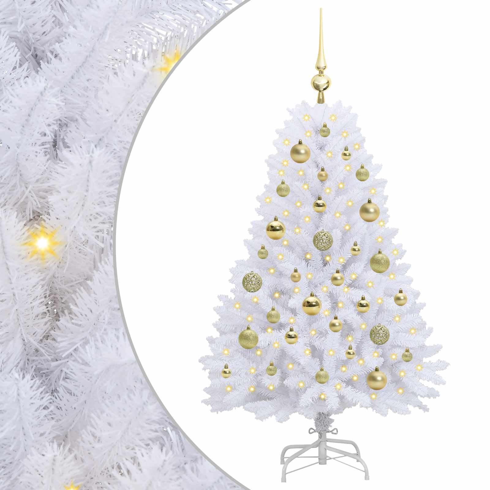 Sapin de Noël Artificiel à Branches Articulées Blanc 120 cm - XIOS
