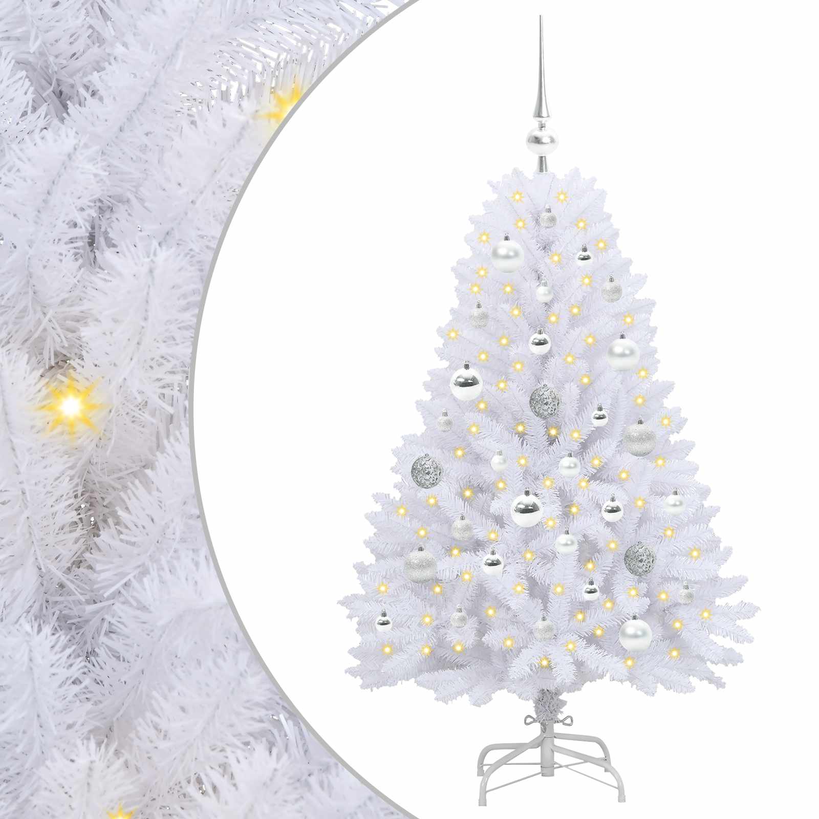 Sapin de Noël Artificiel à Branches Articulées Blanc 120 cm - XIOS