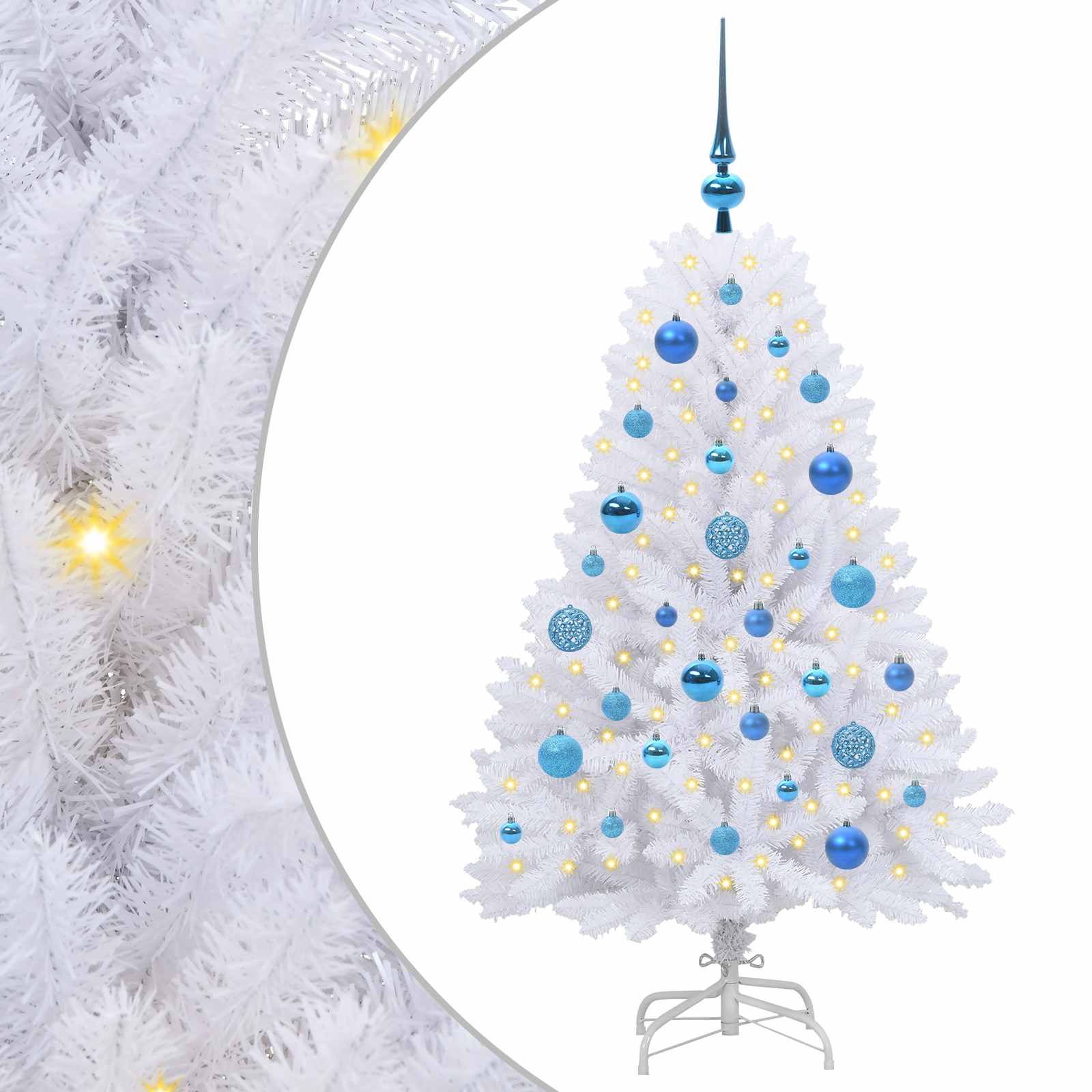 Sapin de Noël Artificiel à Branches Articulées Blanc 120 cm - XIOS