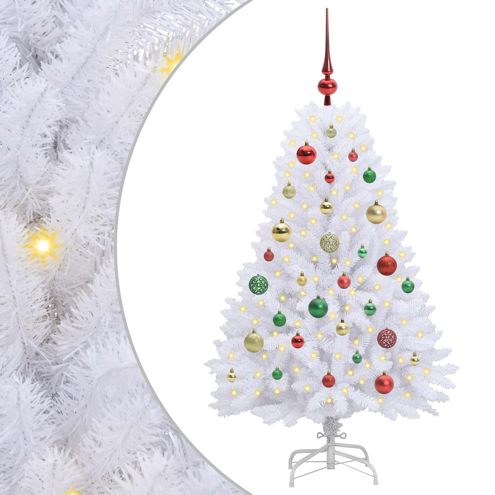 Sapin de Noël Artificiel à Branches Articulées Blanc 120 cm - XIOS