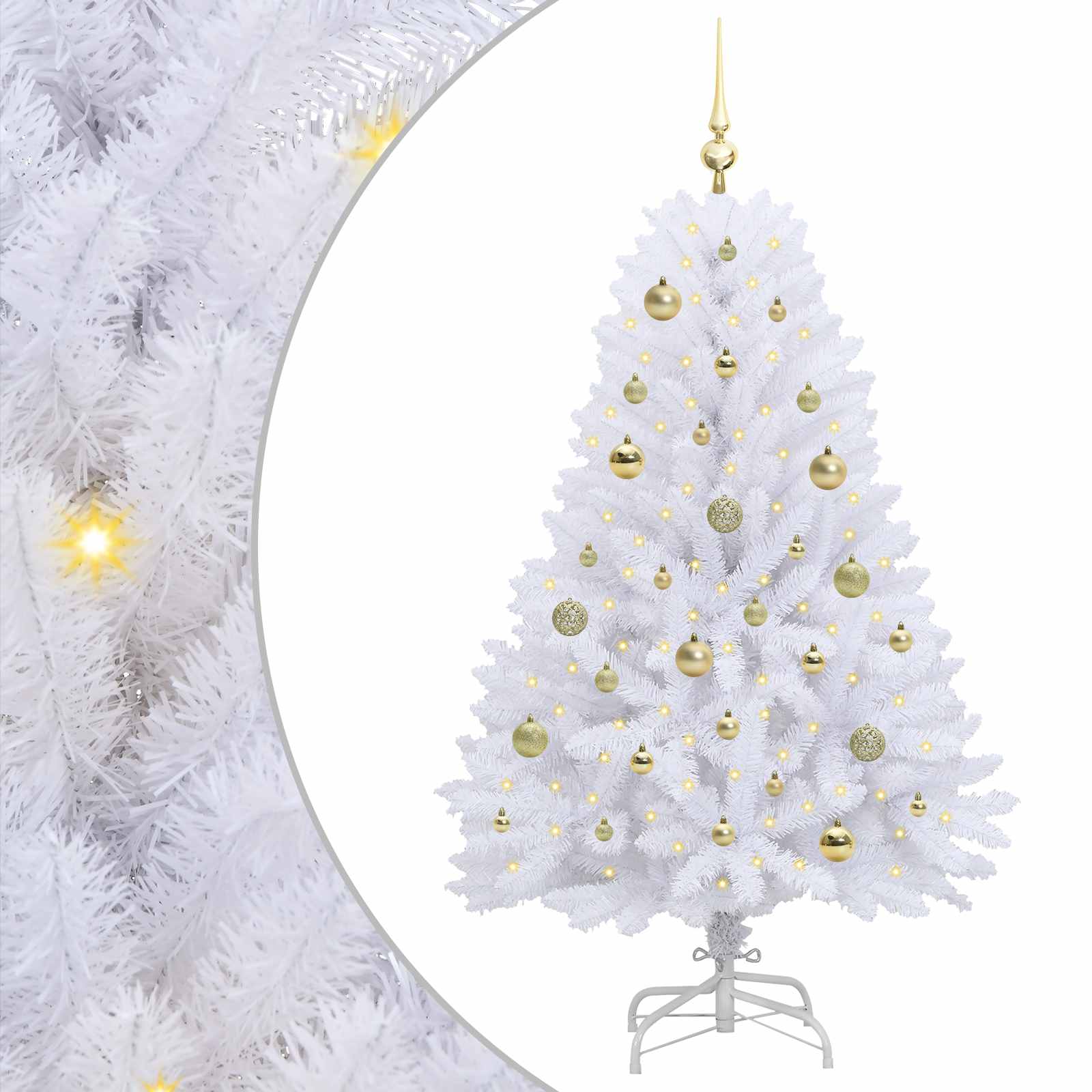 Sapin de Noël Artificiel à Branches Articulées Blanc 150 cm - XIOS