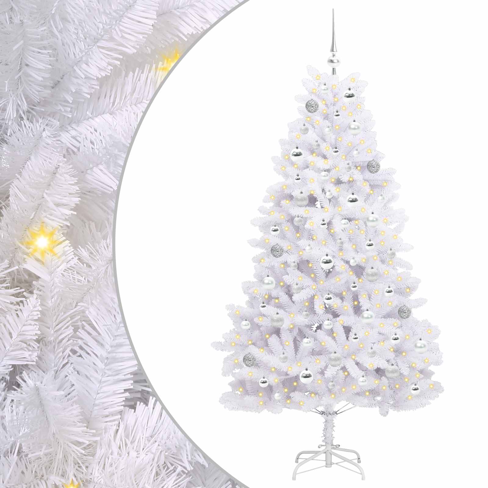 Sapin de Noël Artificiel à Branches Articulées Blanc 180 cm - XIOS