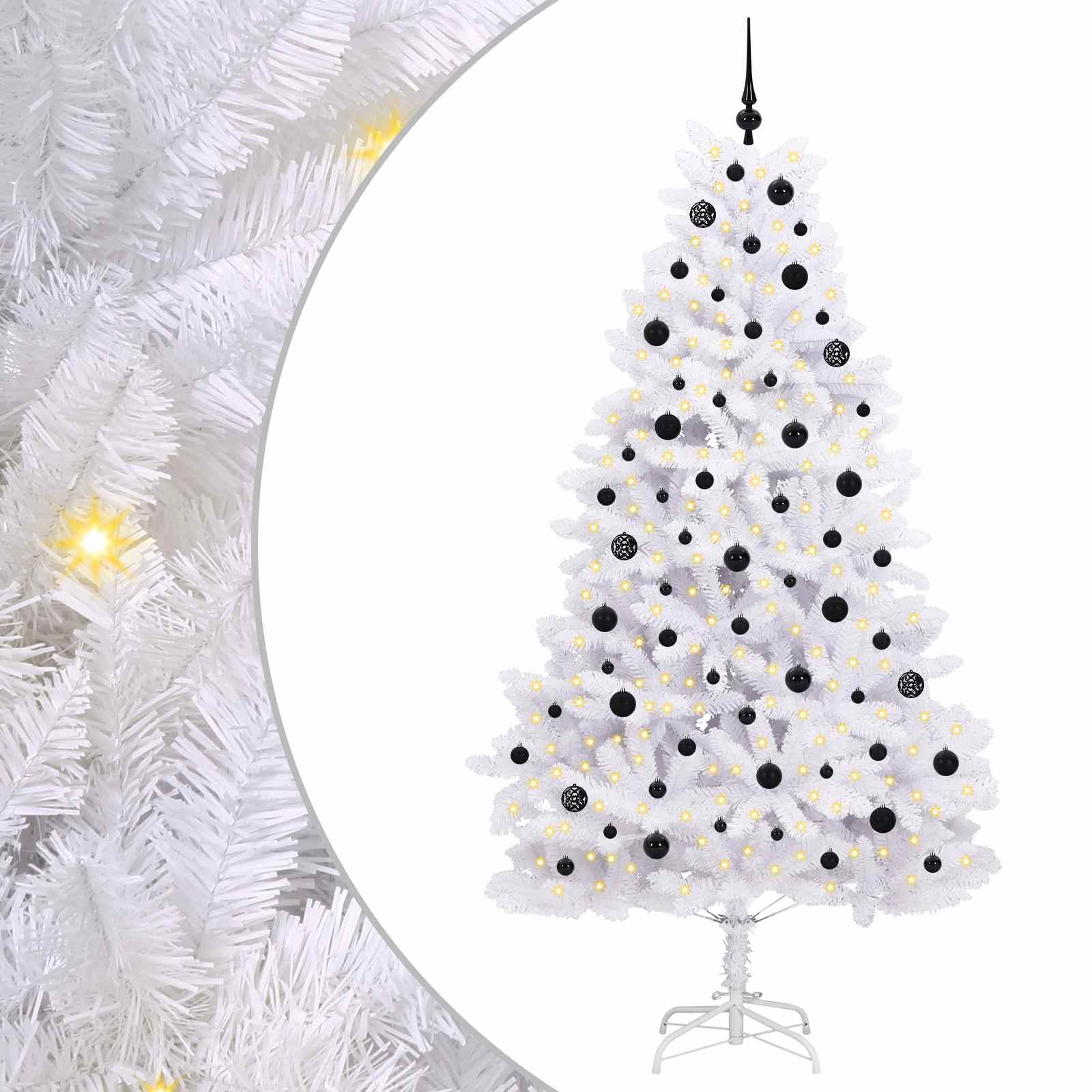 Sapin de Noël Artificiel à Branches Articulées Blanc 210 cm - XIOS