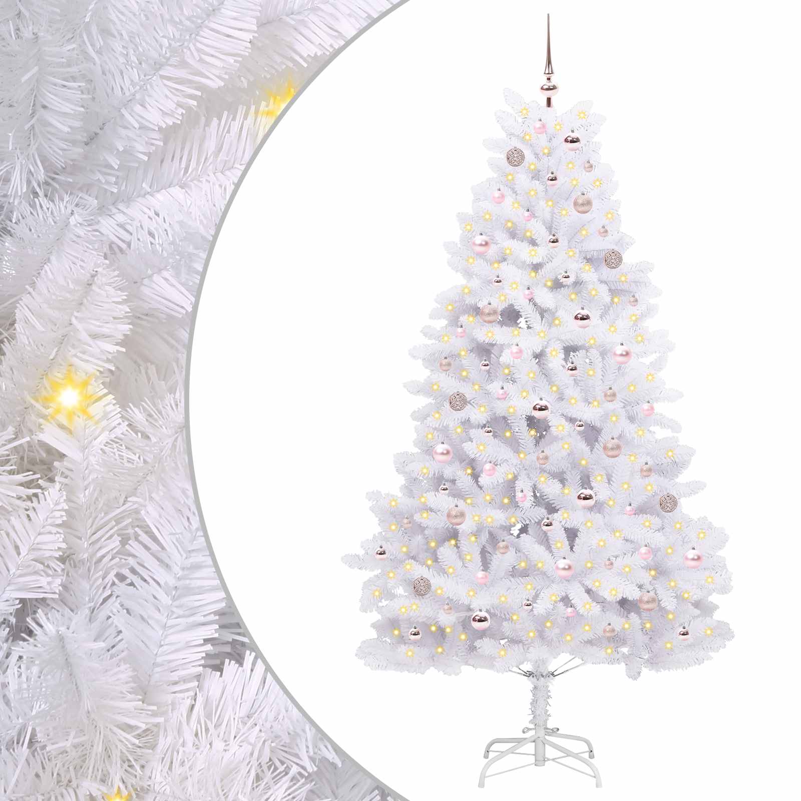 Sapin de Noël Artificiel à Branches Articulées Blanc 210 cm - XIOS