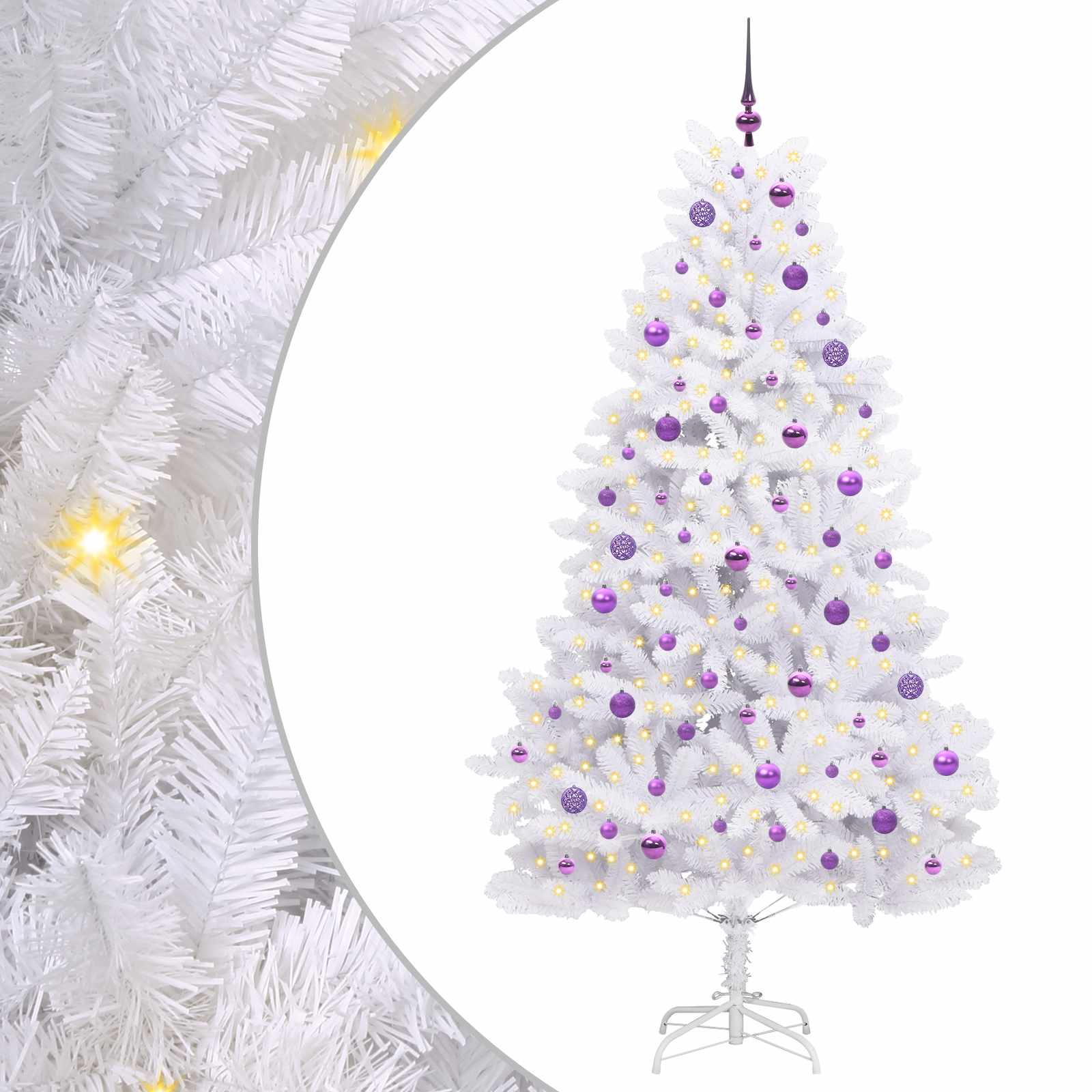 Sapin de Noël Artificiel à Branches Articulées Blanc 210 cm - XIOS