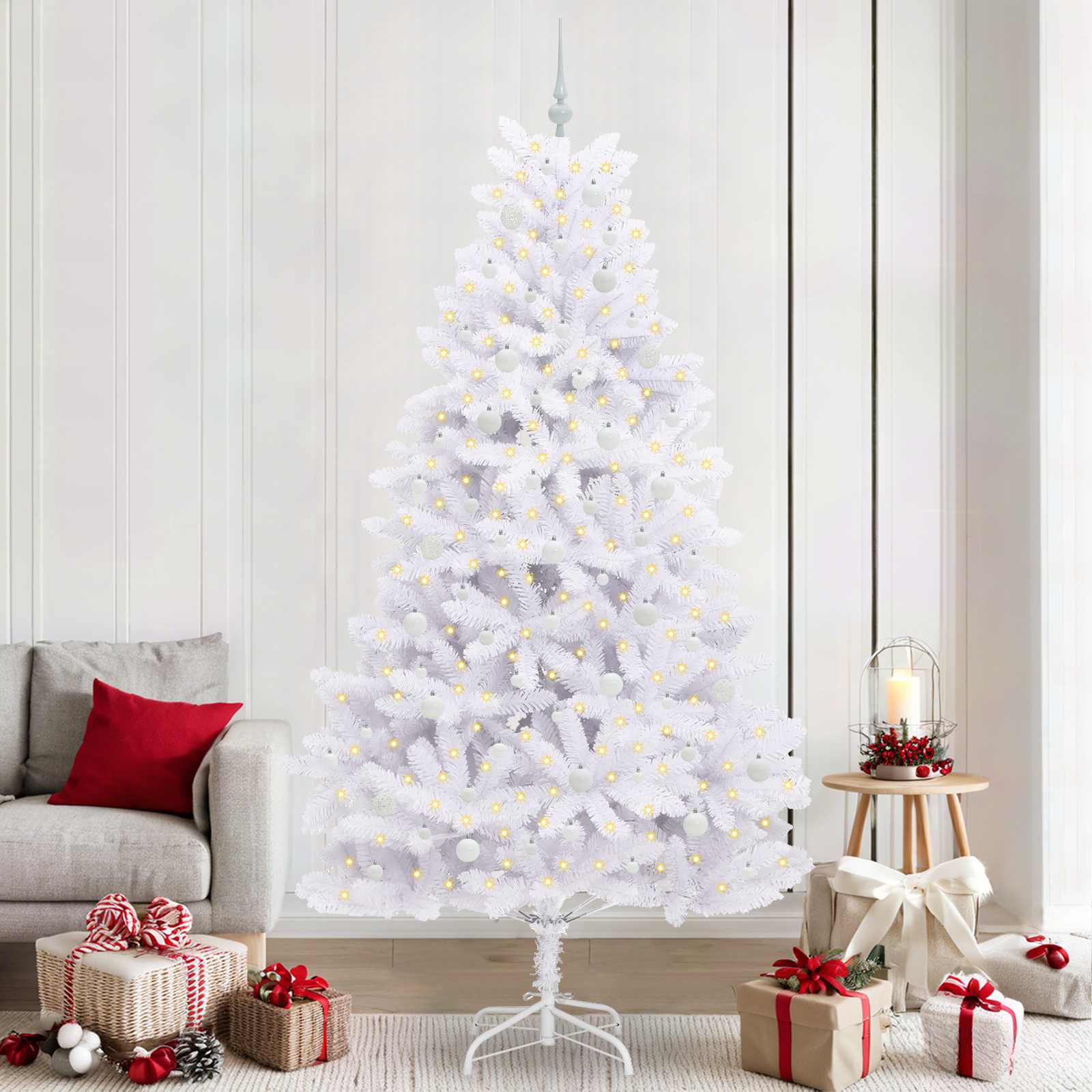 Sapin de Noël Artificiel à Branches Articulées Blanc 240 cm - XIOS