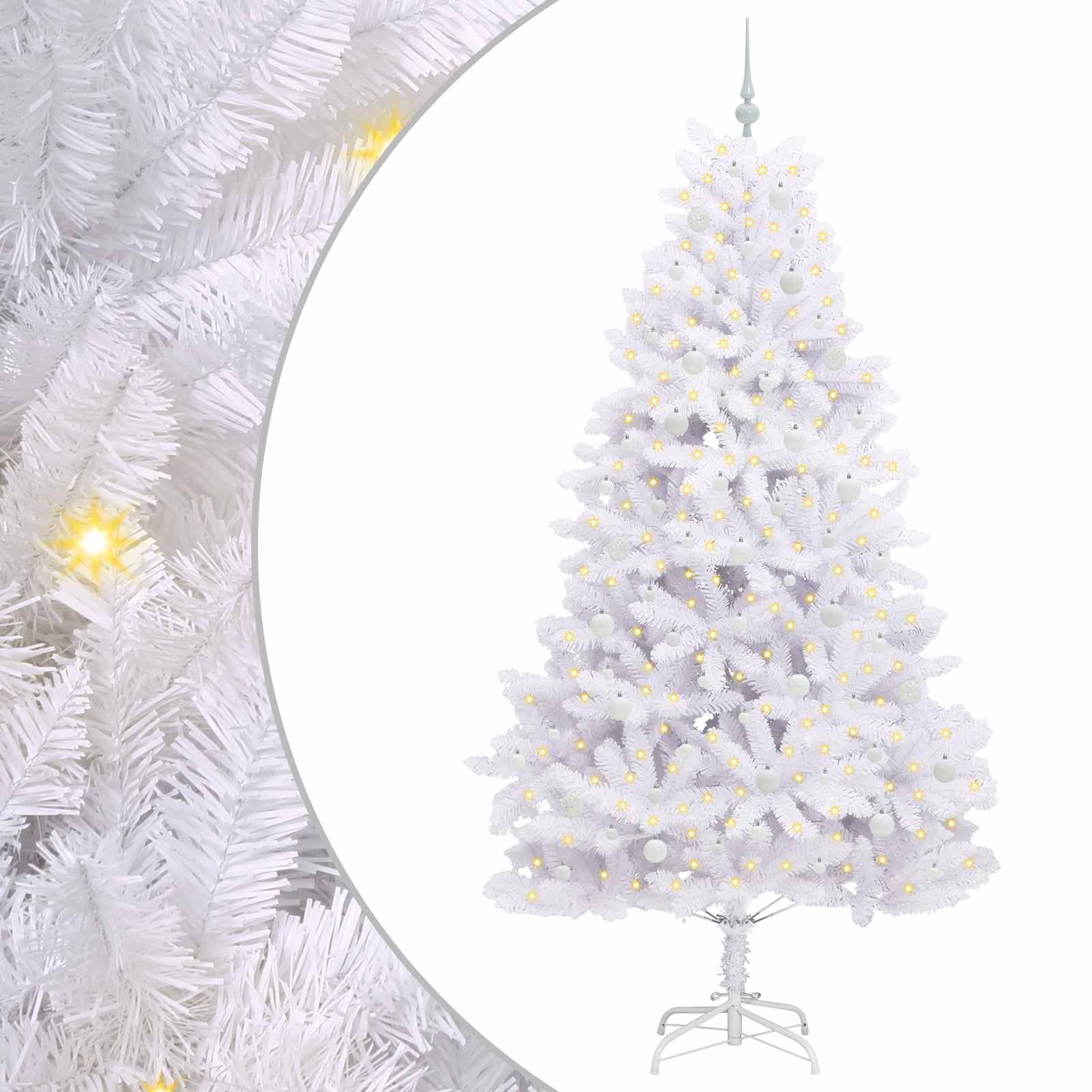 Sapin de Noël Artificiel à Branches Articulées Blanc 240 cm