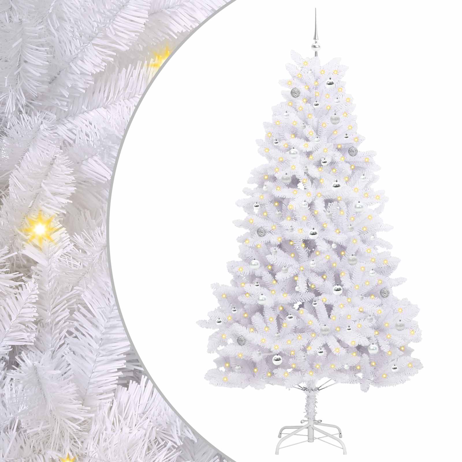 Sapin de Noël Artificiel à Branches Articulées Blanc 240 cm