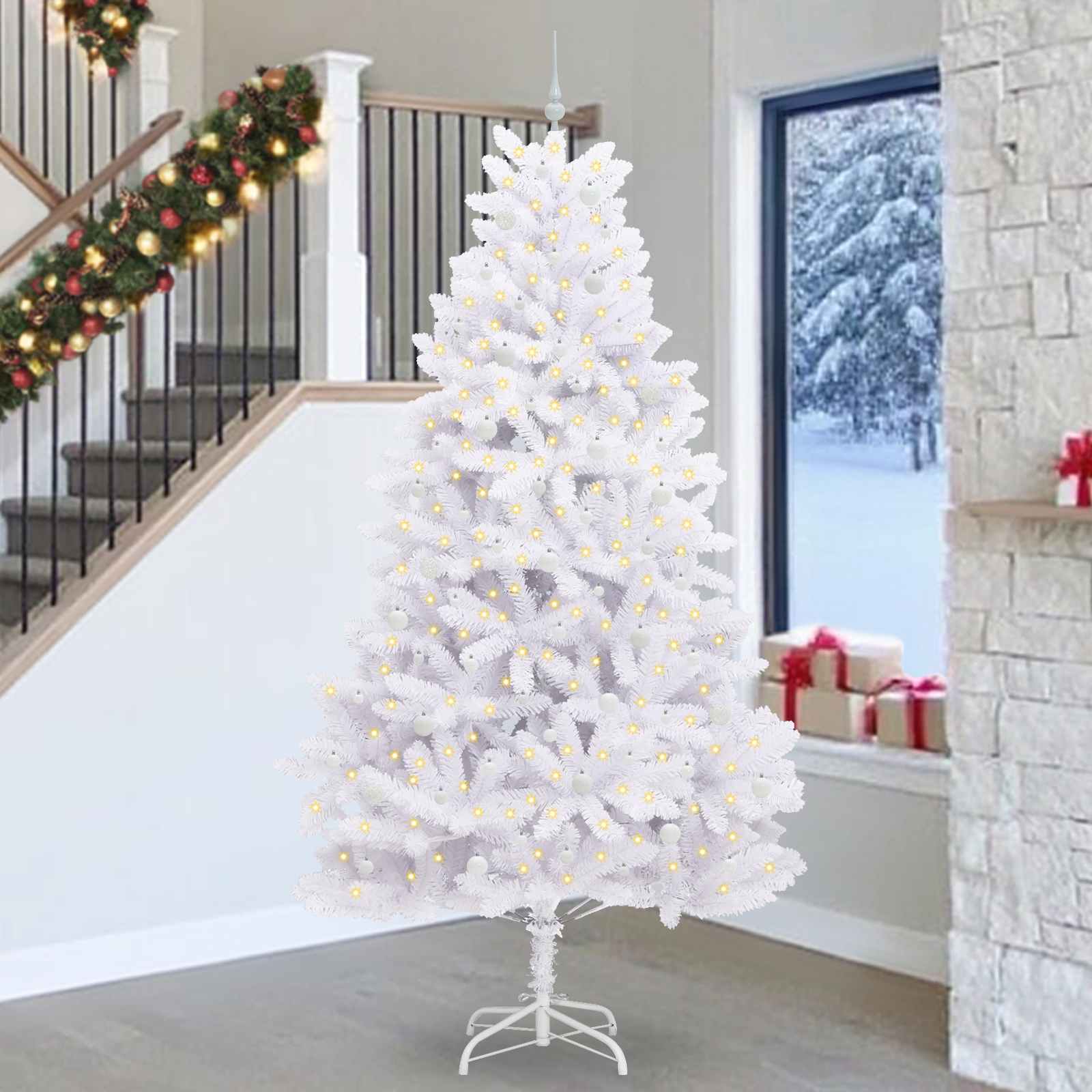 Sapin de Noël Artificiel à Branches Articulées Blanc 270 cm - XIOS