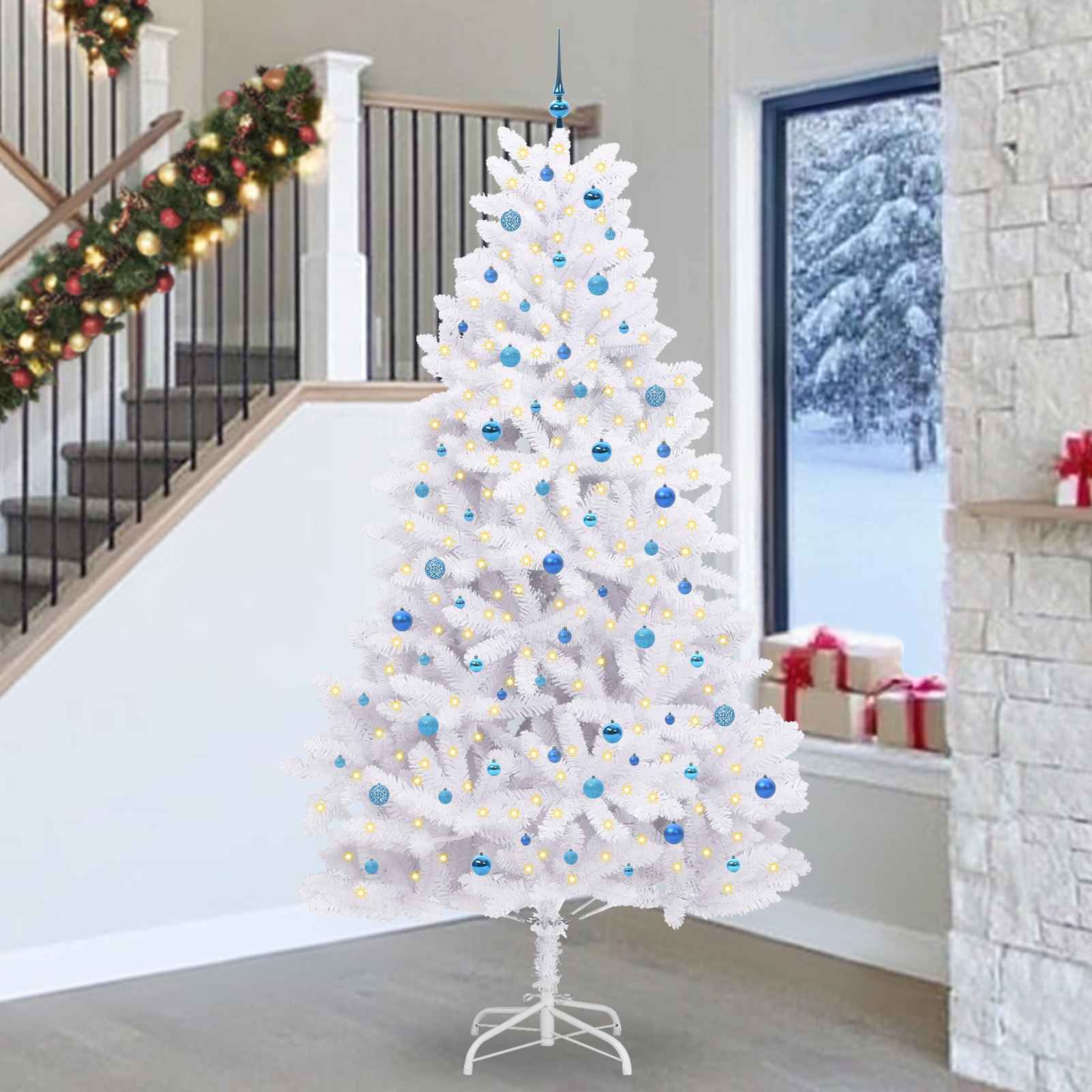 Sapin de Noël Artificiel à Branches Articulées Blanc 270 cm - XIOS
