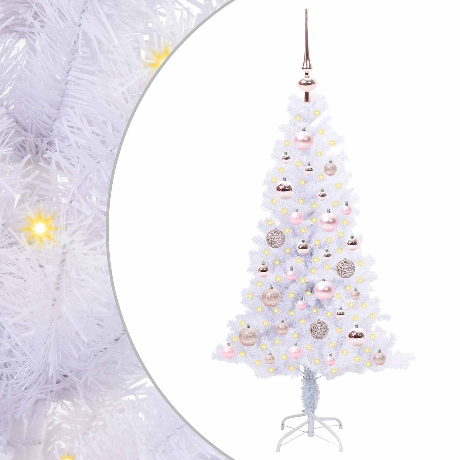 Sapin de Noël artificiel avec 150 LED Blanc 120 cm PVC et Acier - XIOS