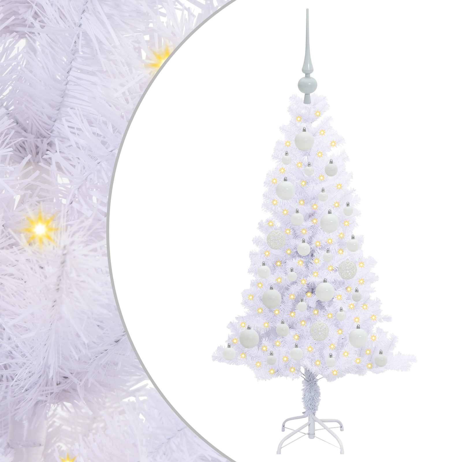 Sapin de Noël artificiel avec 150 LED Blanc 120 cm PVC et Acier - XIOS