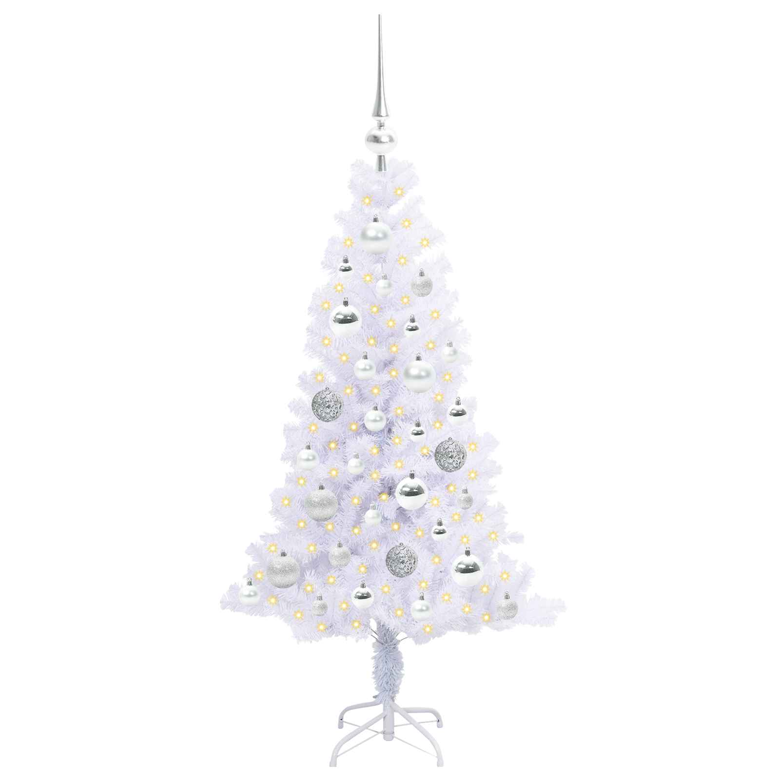 Sapin de Noël artificiel avec 150 LED Blanc 120 cm PVC et Acier - XIOS