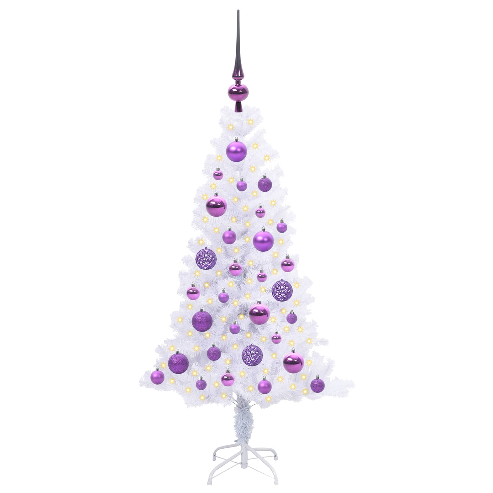 Sapin de Noël artificiel avec 150 LED Blanc 120 cm PVC et Acier - XIOS