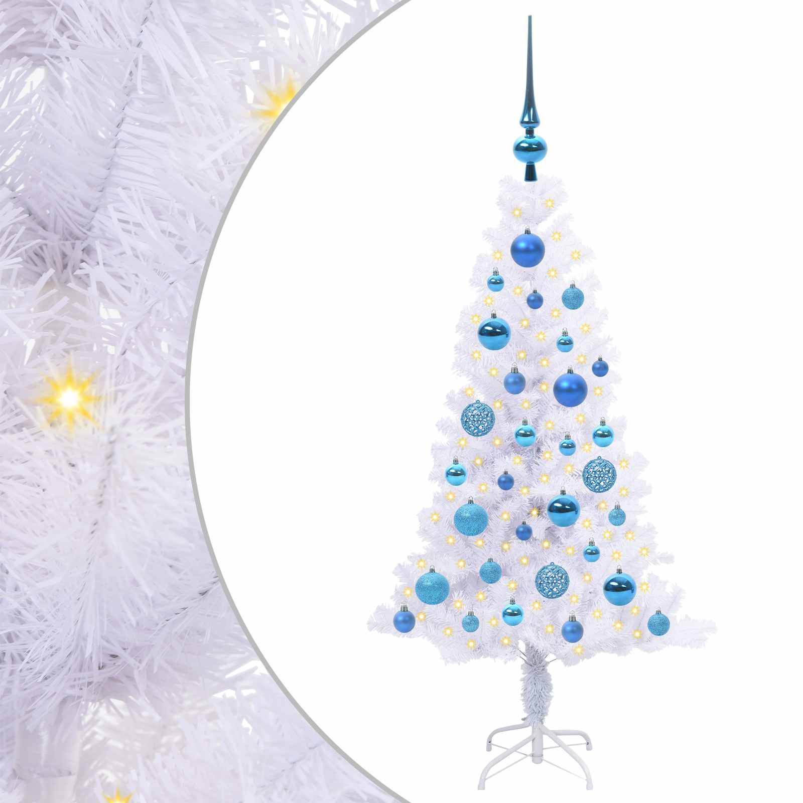 Sapin de Noël artificiel avec 150 LED Blanc 120 cm PVC et Acier - XIOS