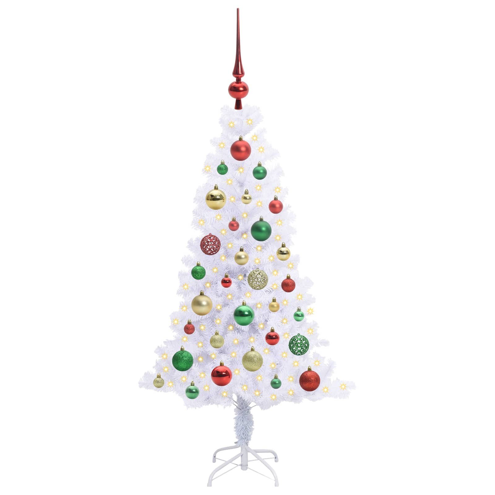 Sapin de Noël artificiel avec 150 LED Blanc 120 cm PVC et Acier - XIOS
