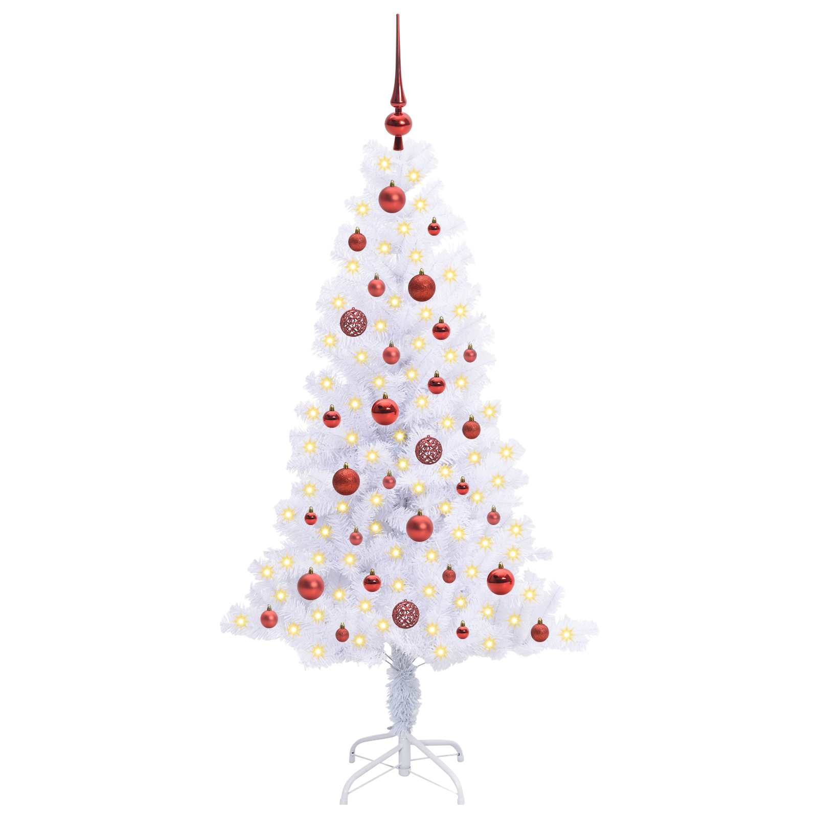 Sapin de Noël artificiel avec 150 LED Blanc 150 cm PVC et Acier - XIOS