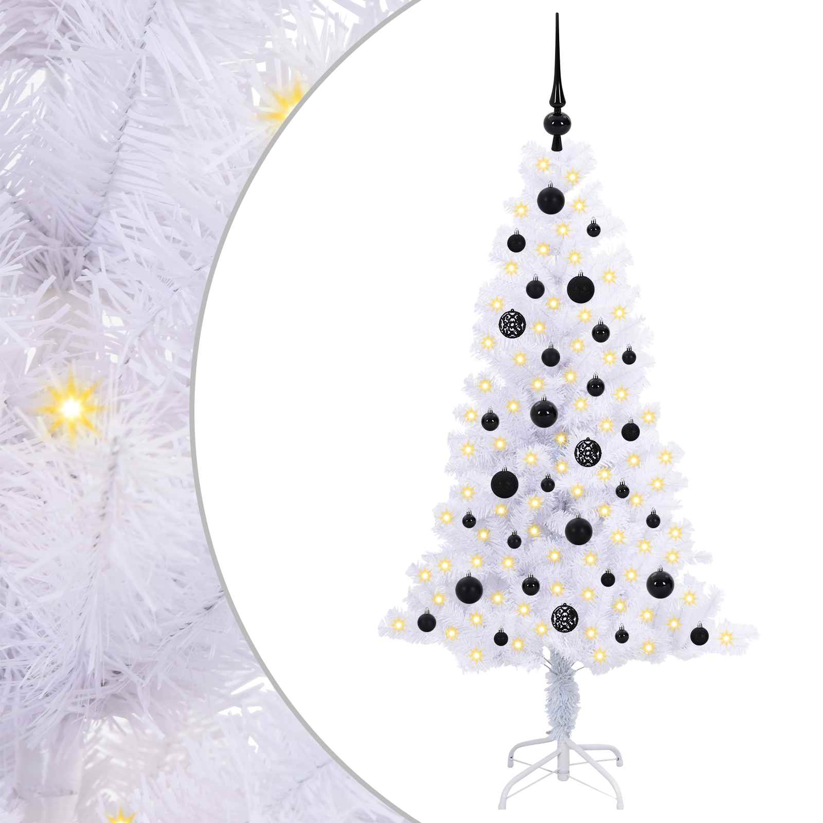 Sapin de Noël artificiel avec 150 LED Blanc 150 cm PVC et Acier - XIOS