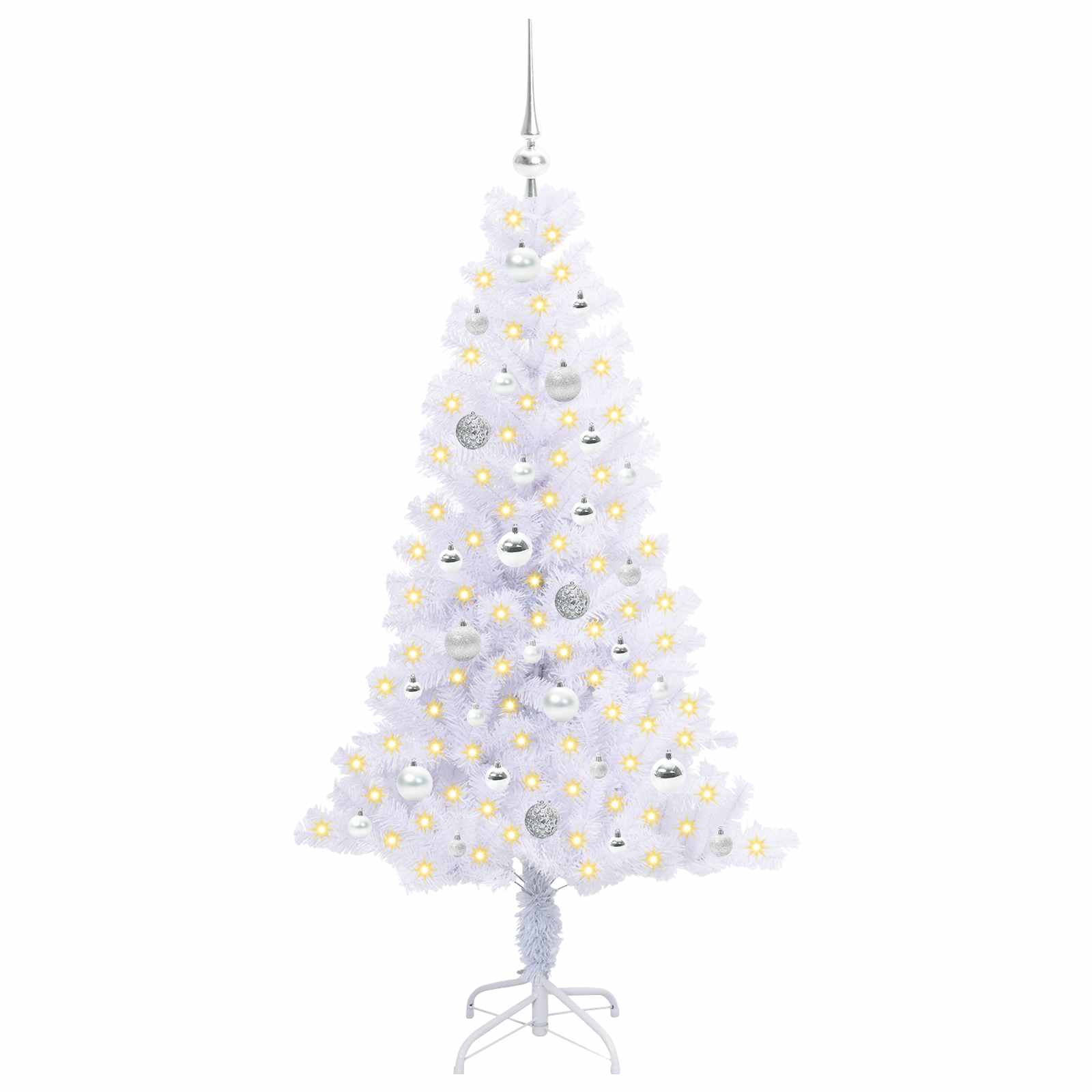 Sapin de Noël artificiel avec 150 LED Blanc 150 cm PVC et Acier - XIOS