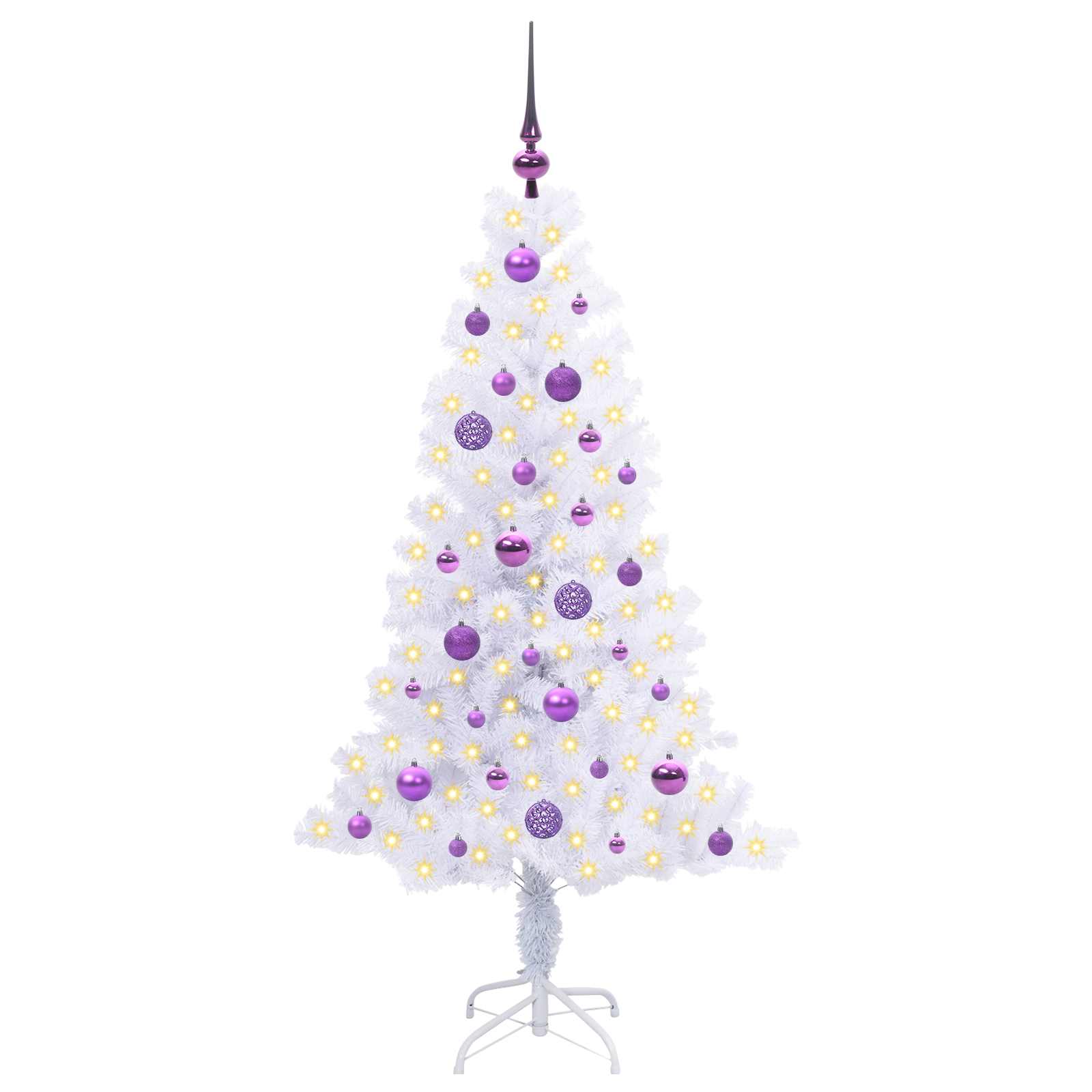 Sapin de Noël artificiel avec 150 LED Blanc 150 cm PVC et Acier - XIOS