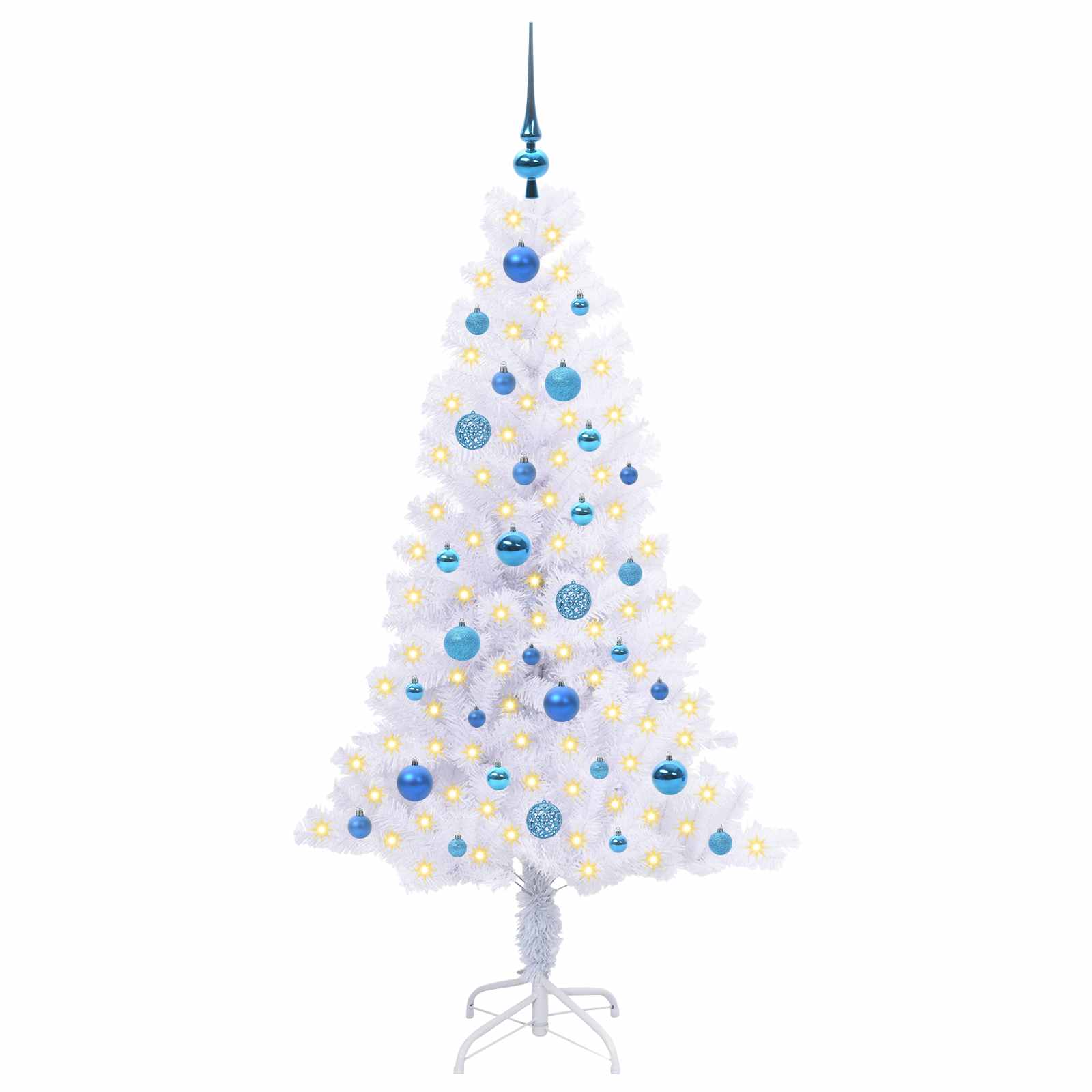 Sapin de Noël artificiel avec 150 LED Blanc 150 cm PVC et Acier - XIOS