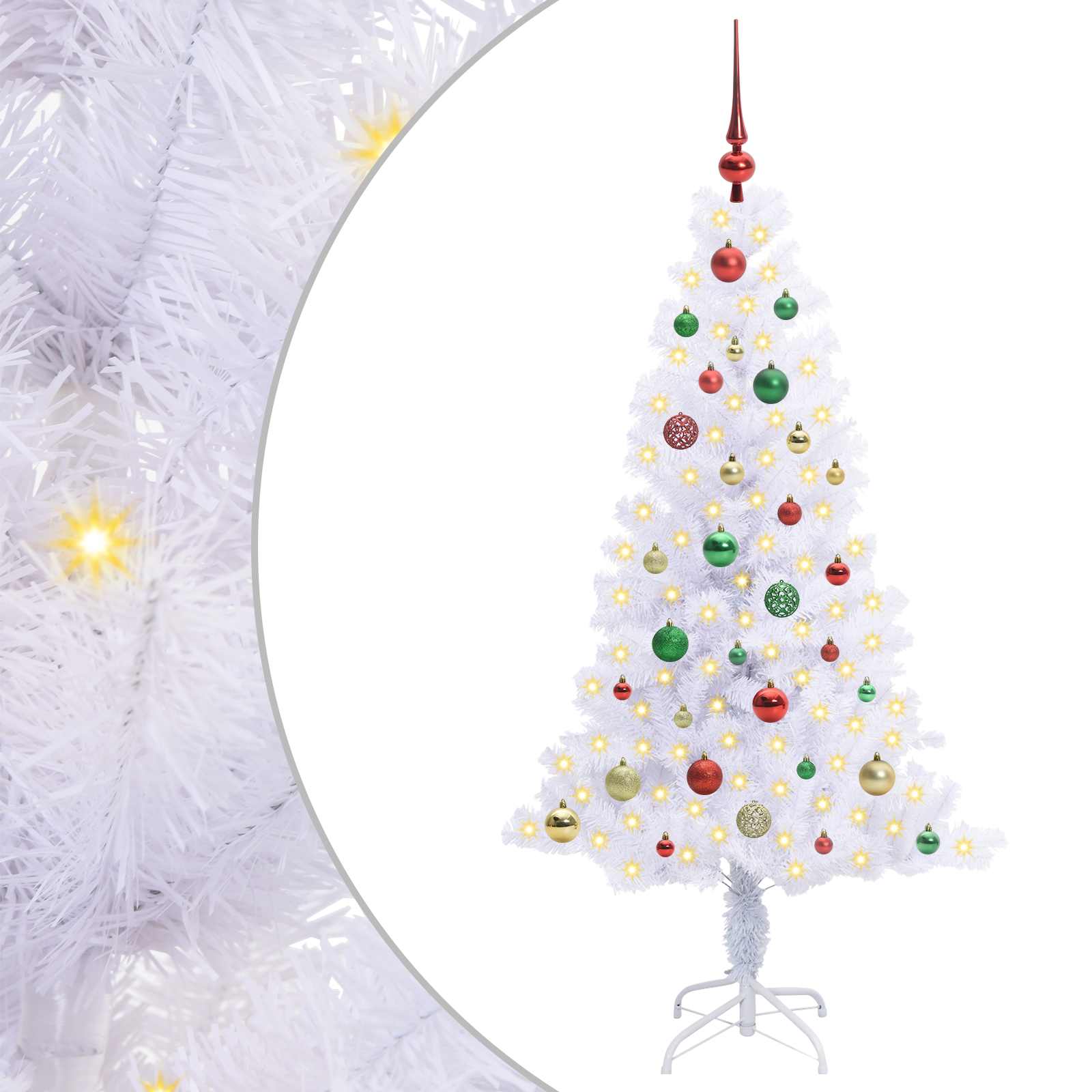 Sapin de Noël artificiel avec 150 LED Blanc 150 cm PVC et Acier - XIOS