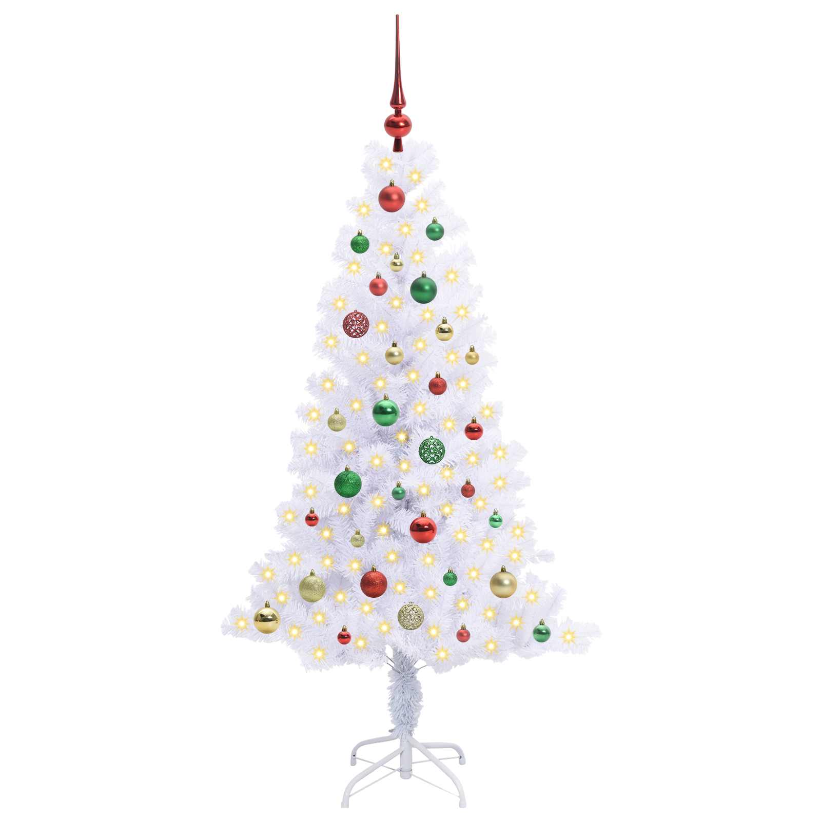 Sapin de Noël artificiel avec 150 LED Blanc 150 cm PVC et Acier - XIOS